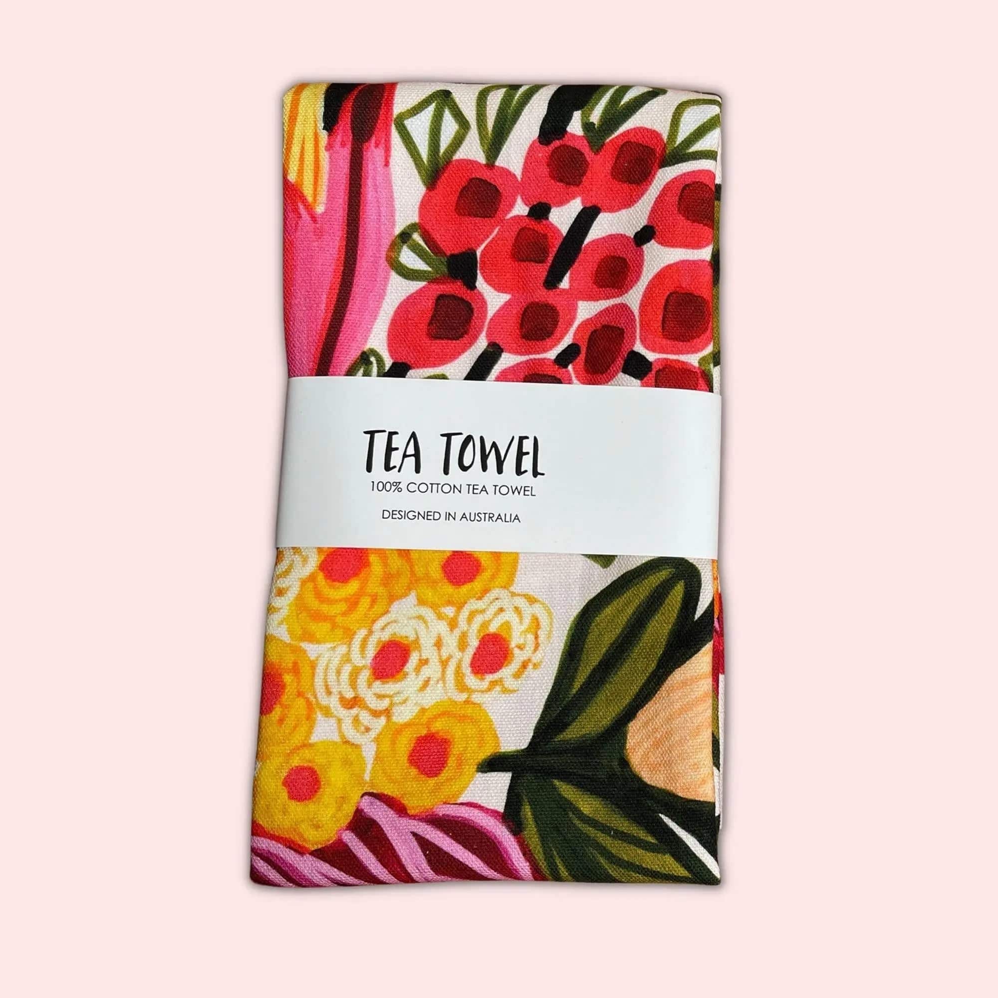 Premium King Proteas Tea Towel Set - 100% Cotton Kitchen Towels for Drying Dishes, Handmade Floral Design - Perfect for Kitchen, Dining, and Gift Giving