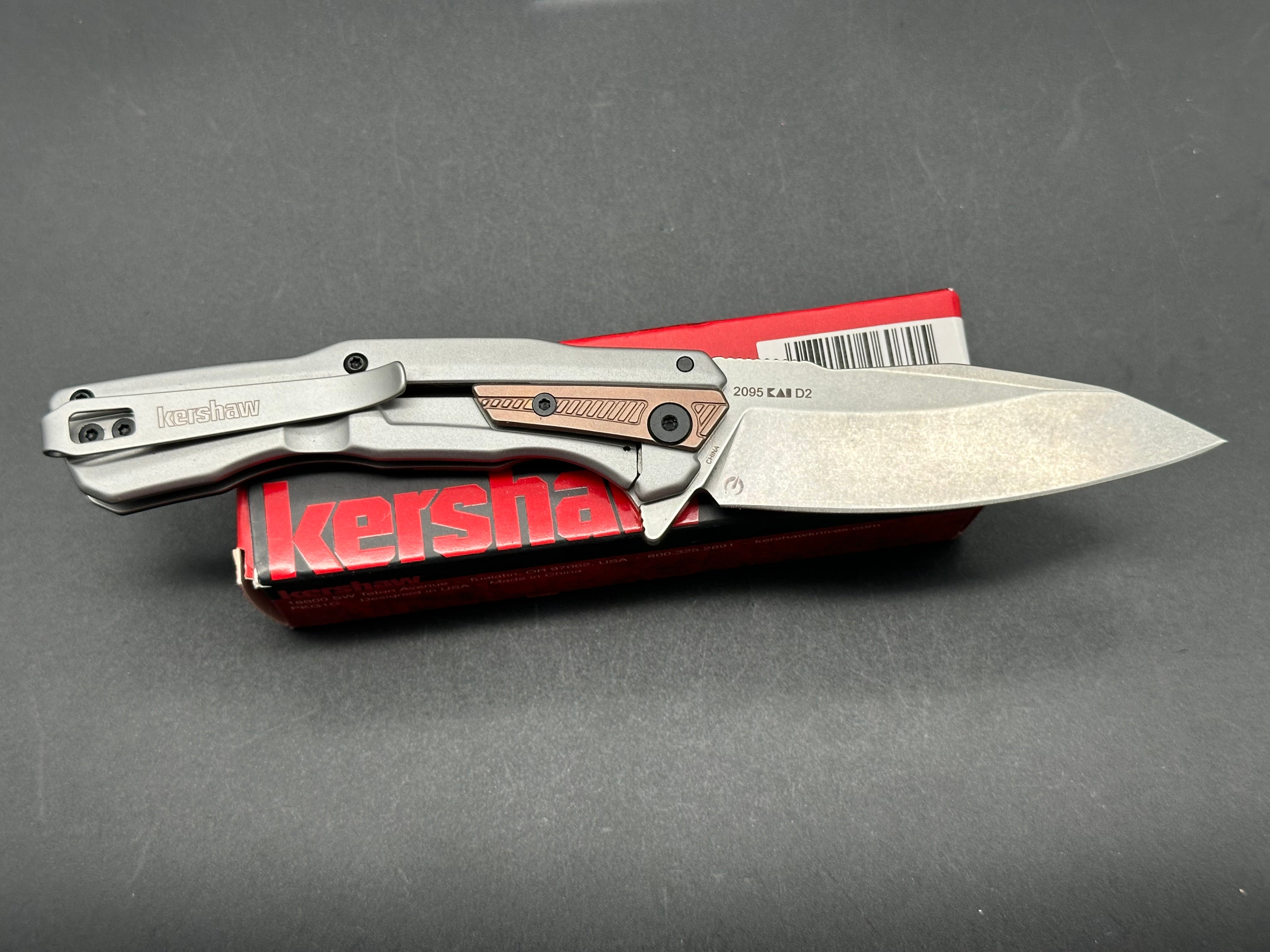 Kershaw Endgame Frame Lock Folding Knife - Bronze PVD Coated GFN Handle with 3.25