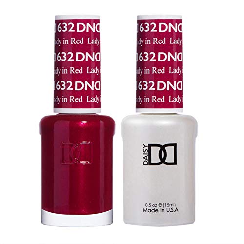 DND 632 Lady in Red Gel Nail Polish Set - Professional Salon Quality Nail Art Kit for Manicures & Pedicures | Perfect for Home Use, DIY Nail Designs, and Special Occasions