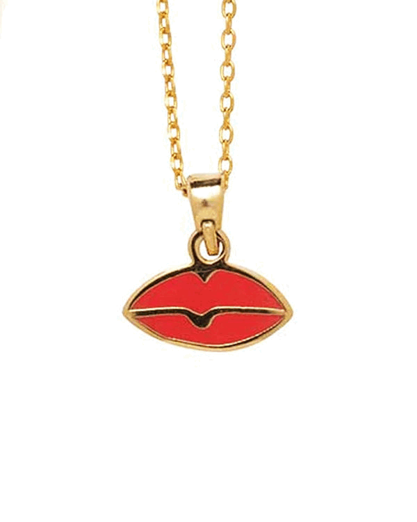 Double Sided Necklace for Eyes & Lips - Elegant Jewelry for Women, Perfect for Valentine's Day Gifts & Date Night Accessories