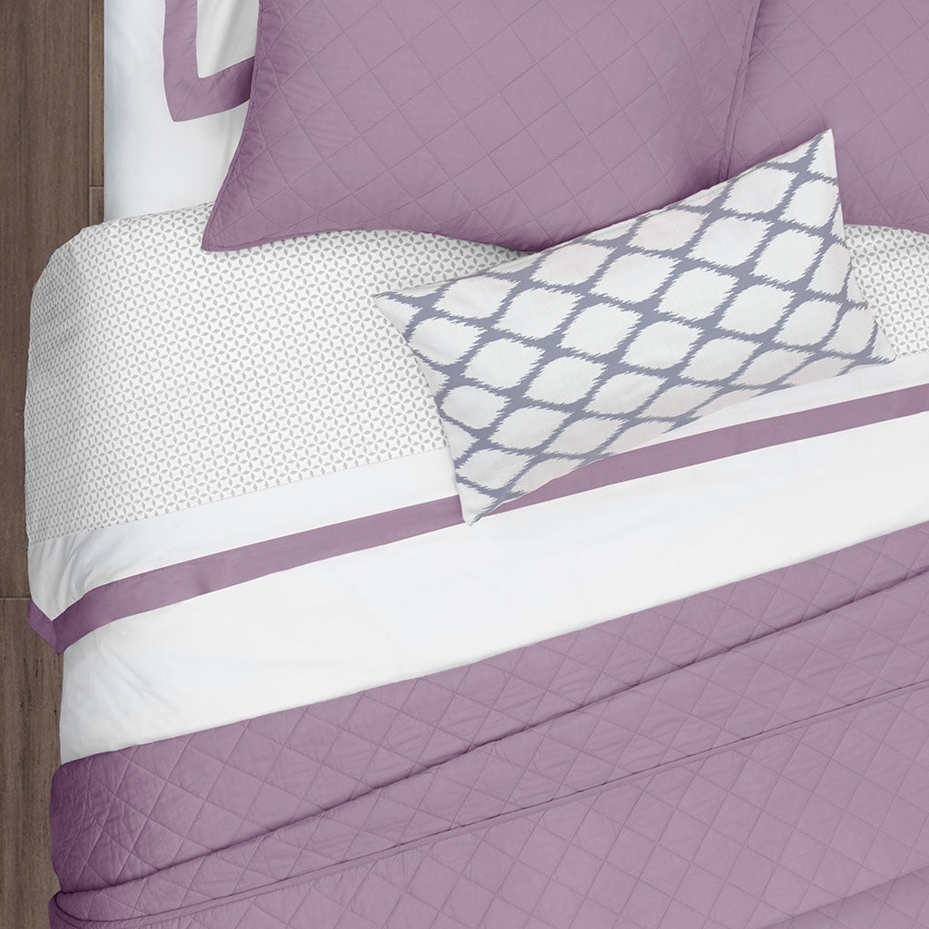Premium Grey Morning Glory Sheet Set - 2 Pieces (Fitted Sheet & Pillow Cases) | Soft & Breathable Bedding for Comfortable Sleep | Perfect for Master Bedroom, Guest Room & Dorm