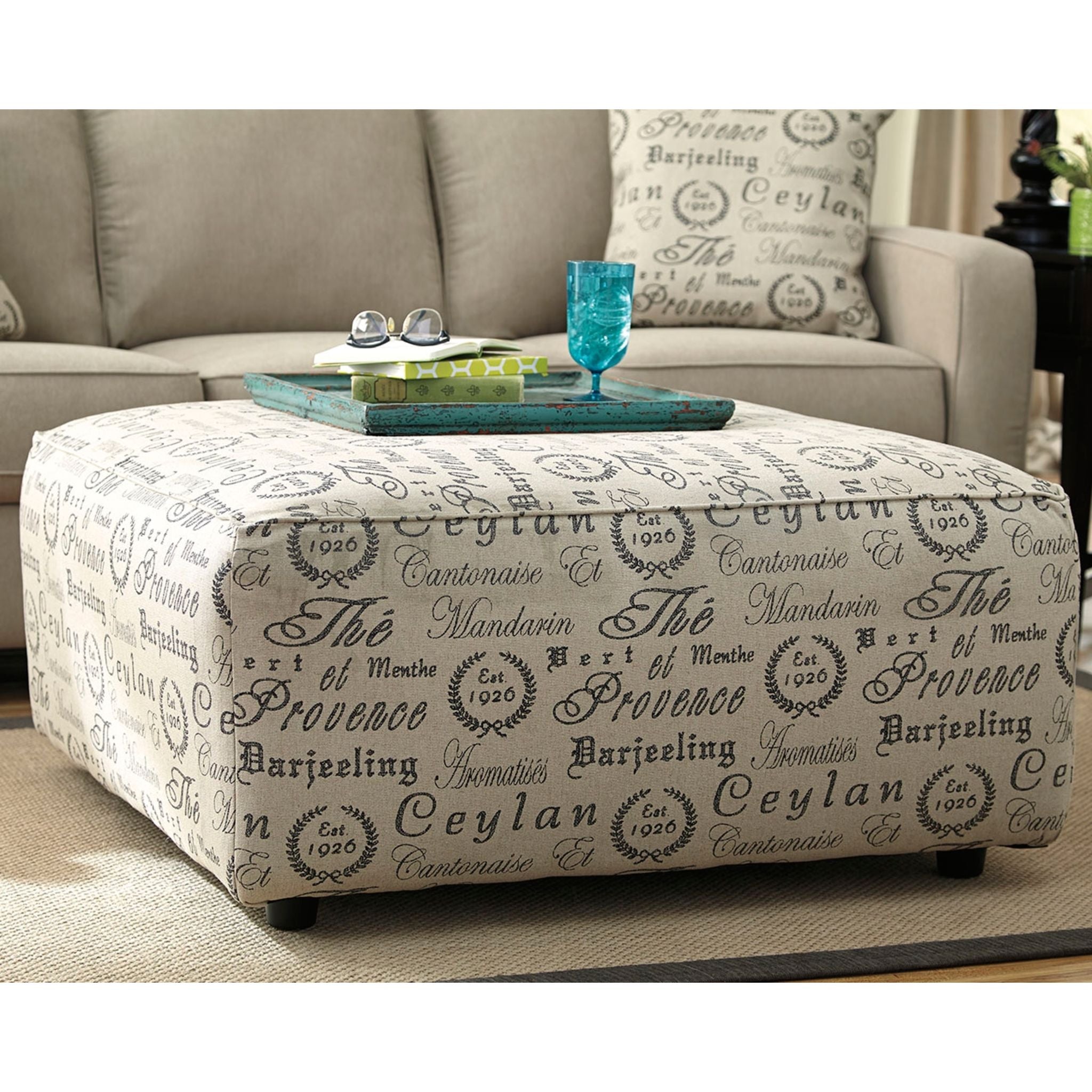 Alenya Oversized Ottoman - Large Round Footrest Pouf, Plush Upholstered Storage Ottoman for Living Room, Bedroom & Nursery - Perfect for Extra Seating, Footrest & Hidden Storage