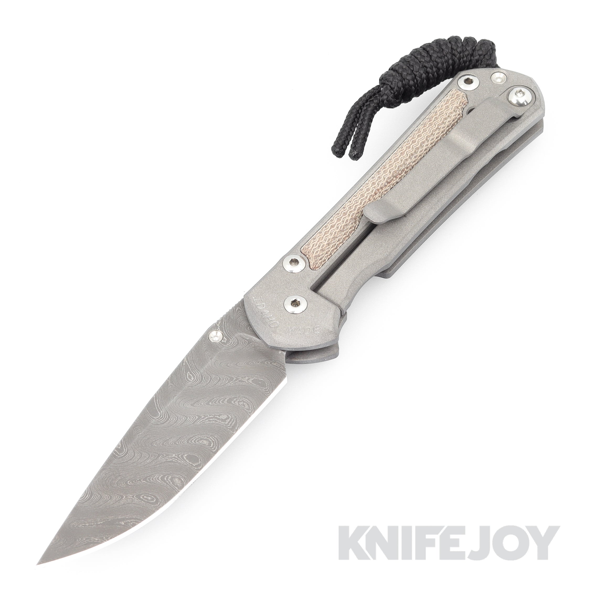 Chris Reeve Knives Small Sebenza 31 LH - Natural Canvas Micarta Inlay Drop Point Boomerang Damascus Folding Pocket Knife | EDC, Outdoor Survival, Camping & Hunting Gear