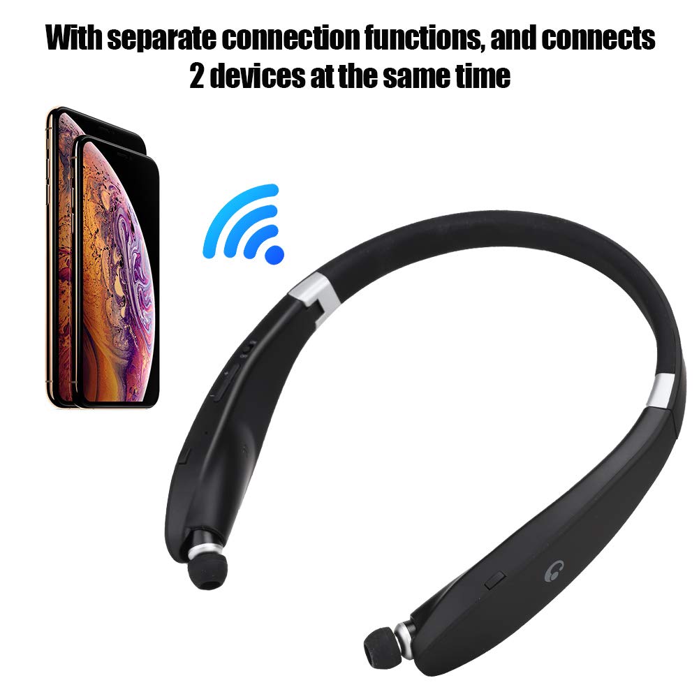Foldable Neck Hanging Wireless Earphones SX 991 - Bluetooth Headset with Telescopic Design (Black) | Perfect for Workouts, Commuting & Hands-Free Calls