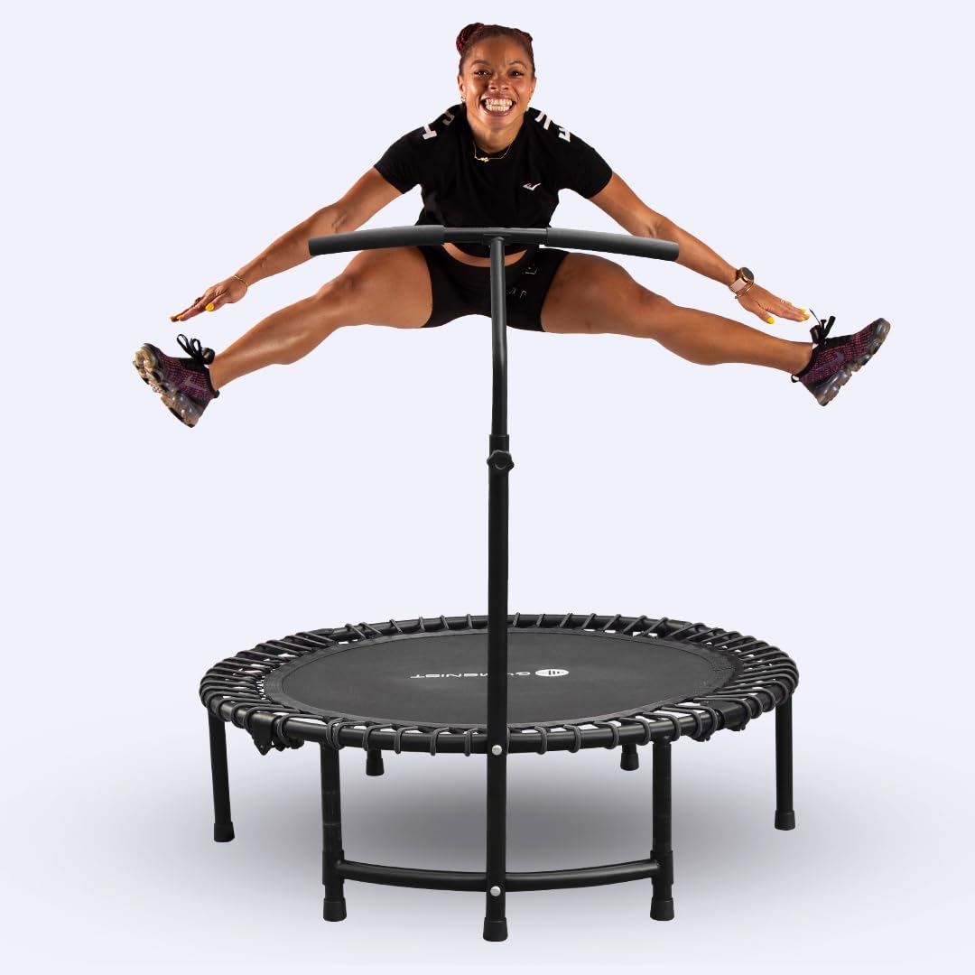 Best Fitness Trampoline for Adults & Kids - Quiet & Safe Indoor Rebounder Exercise Trampoline with Cushioned Bounce for Home Workouts | Perfect for Cardio, Weight Loss & Family Fun