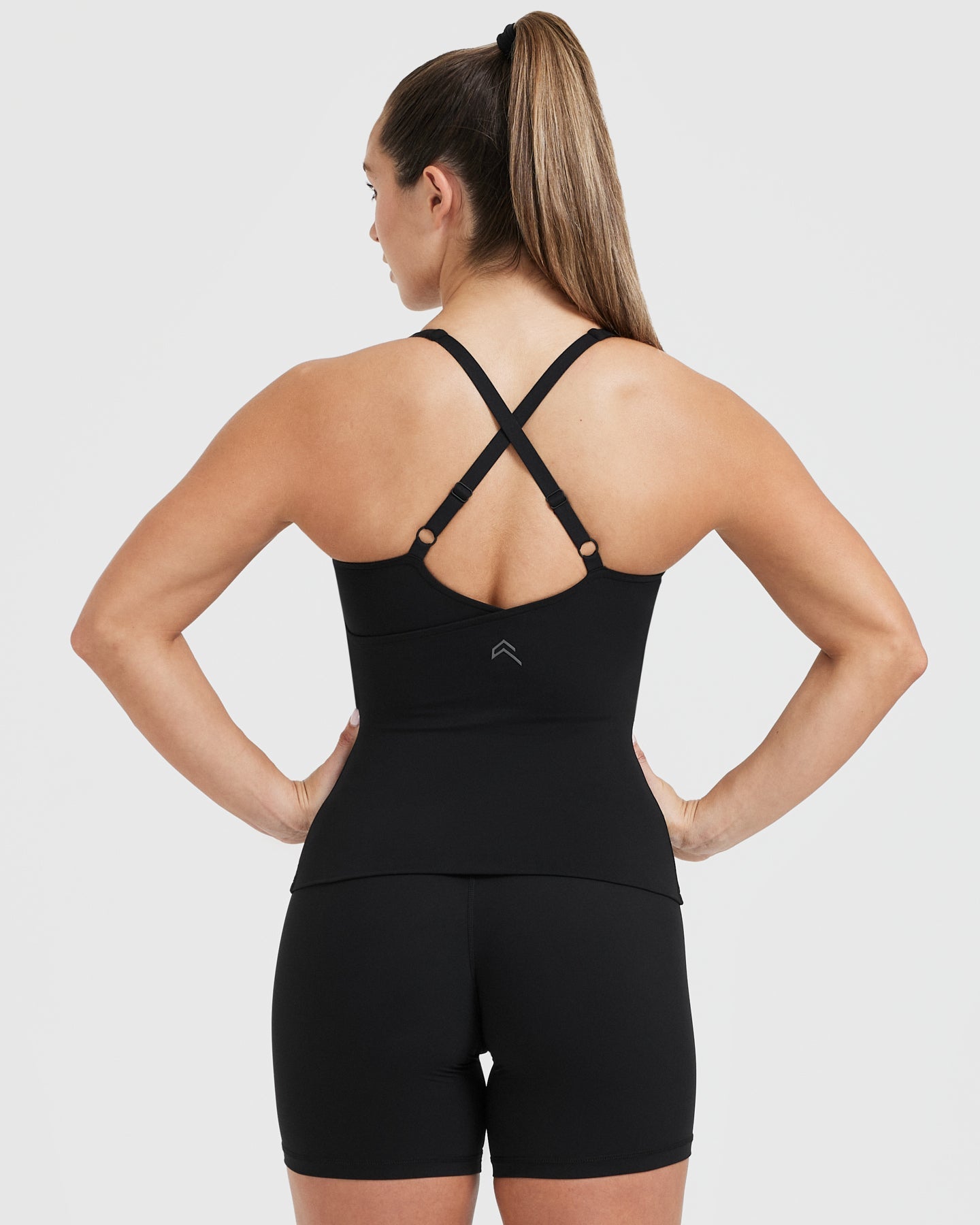 Unified V Neck Cross Back Vest for Women - Black | Stylish & Comfortable Workout Top for Yoga, Gym & Running