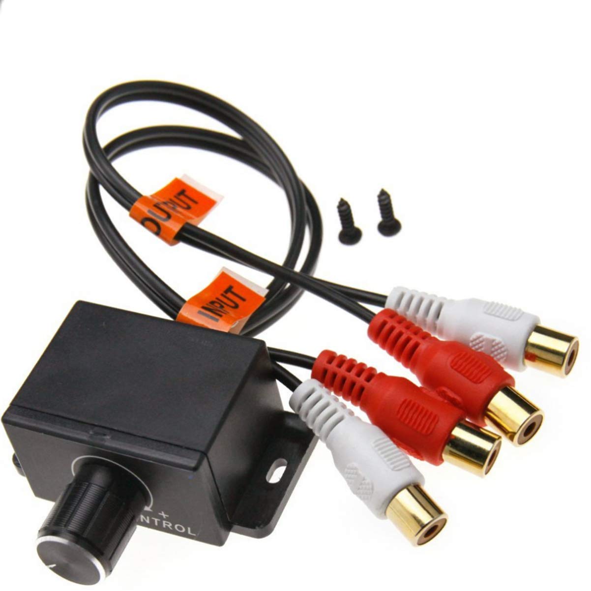 FAVOMOTO Universal Car Audio Speaker Amplifier - Subwoofer Controller with Remote, Sound Adjuster, Boost Level & Volume Control Cable | Perfect for Car Audio Systems, Home Theaters & DIY Speaker Projects