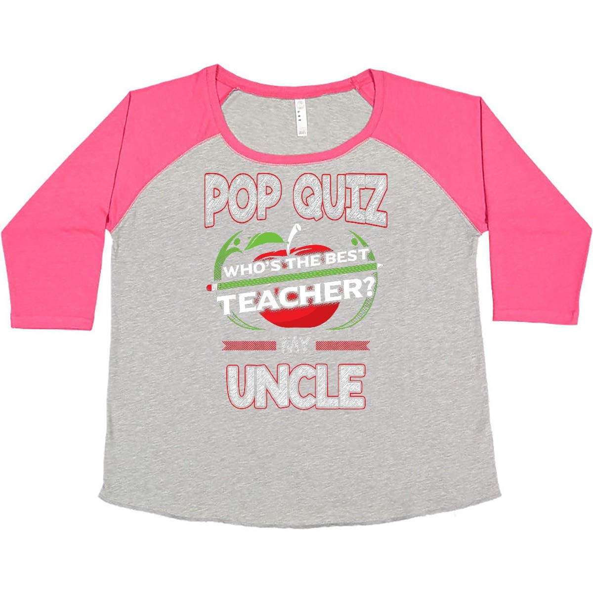 Inktastic Pop Quiz Uncle Best Teacher Women's Plus Size T-Shirt - Funny Teacher Appreciation Gift for Women, Comfortable Casual Wear for Classrooms & School Events