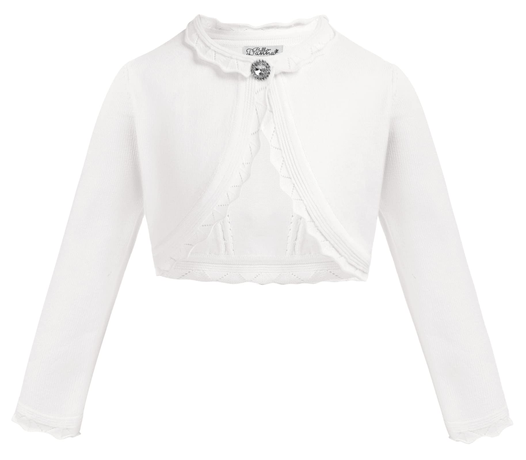 Danna Belle Girls Cardigan Sweaters - Long Sleeve Shrug Bolero for Girls Size 3-12 | Perfect for School, Parties & Everyday Wear
