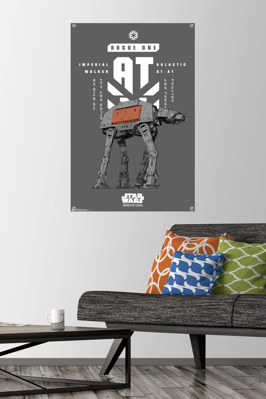 Star Wars Rogue One Movie Banner Wall Poster with Push Pins - Premium Home & Office Decor for Movie Fans & Collectors