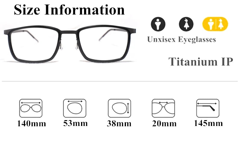 Aimee Men's Full Rim Square Screwless Titanium Eyeglasses 9711 - Lightweight Durable Glasses for Work, Reading & Everyday Use