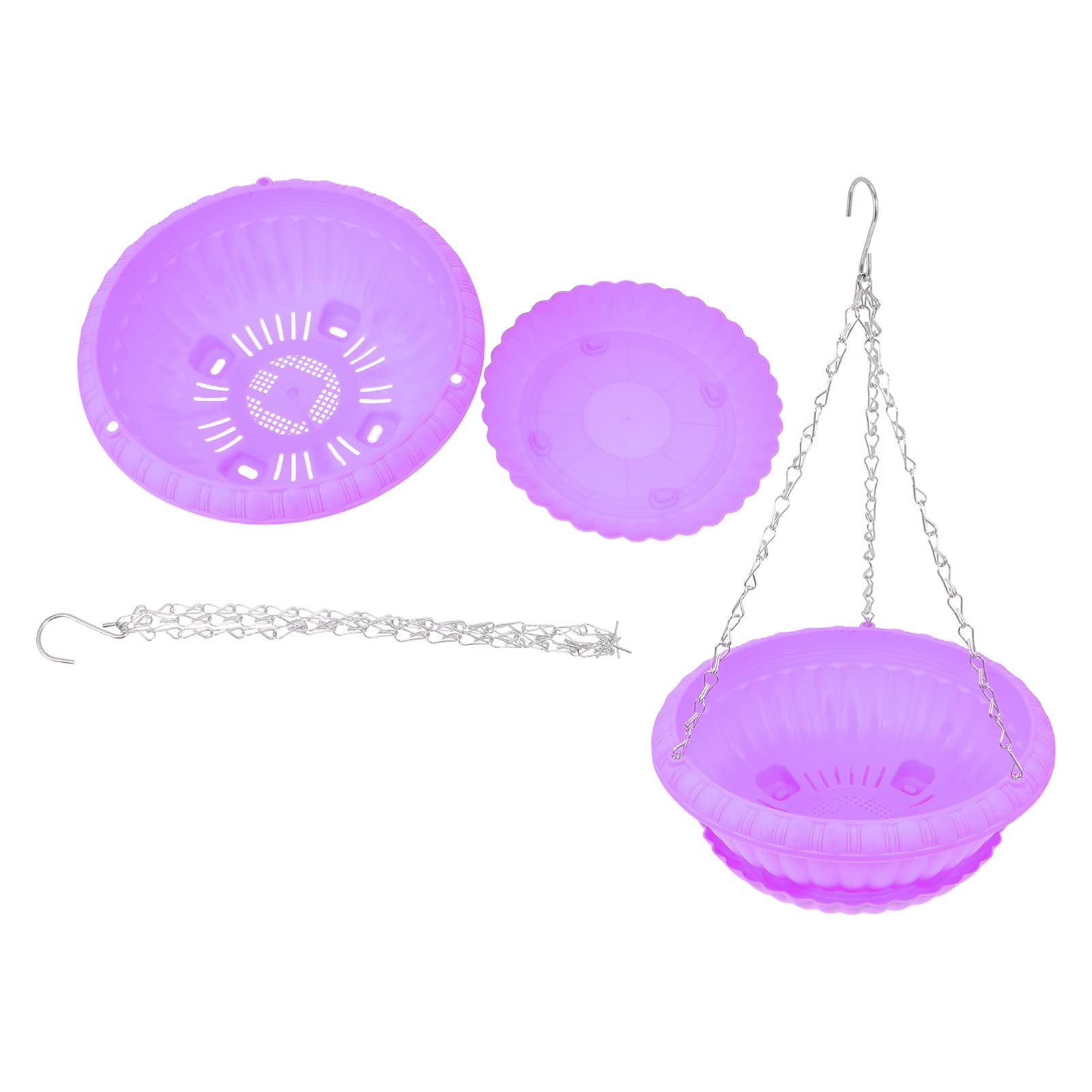 Self-Watering Hanging Planter Basket - 2 Pack Round Plastic Hydroponic Garden Pots for Indoor/Outdoor Plants - Perfect for Porch, Balcony, Patio & Home Decor