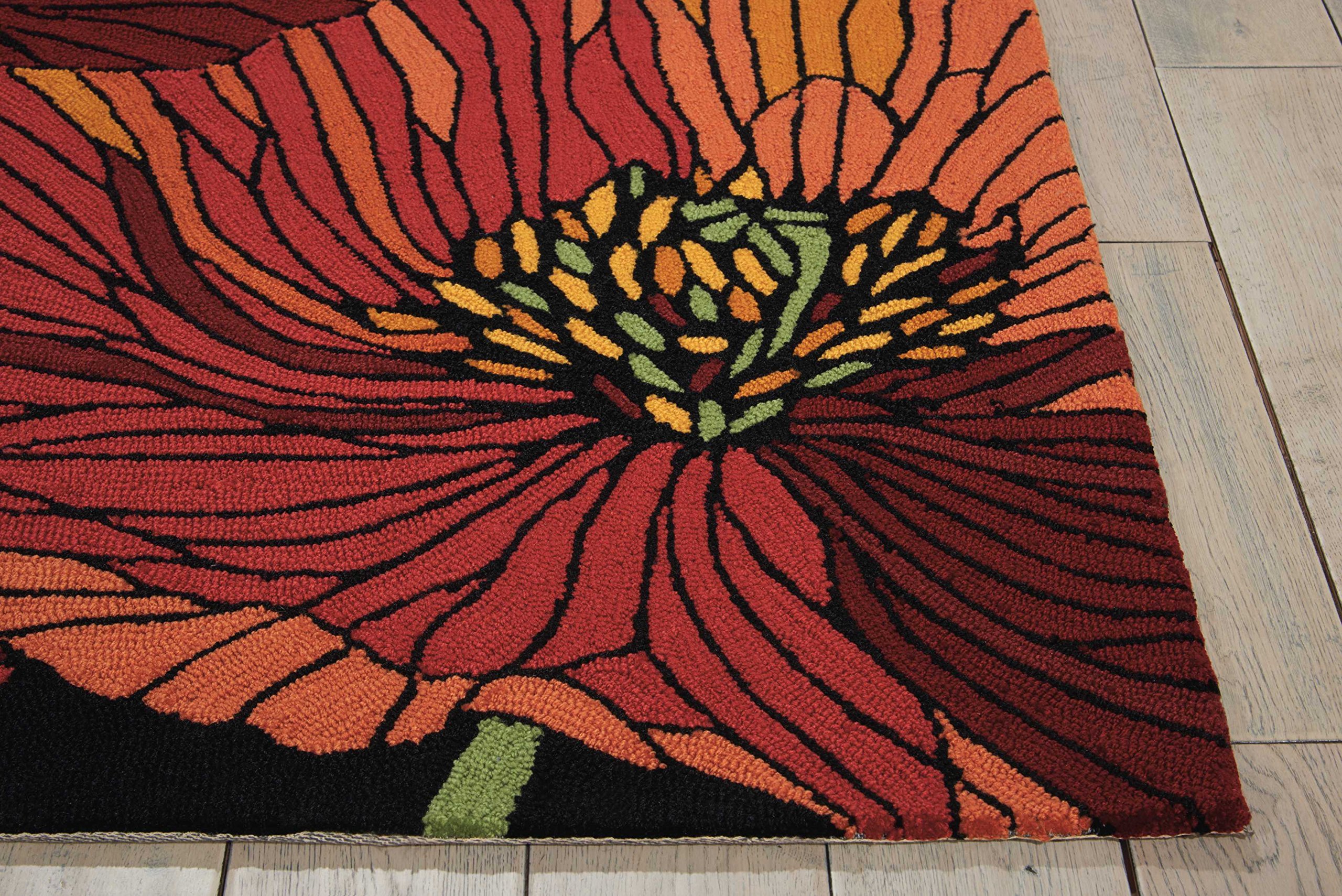 Nourison Fantasy Floral Black 3'6