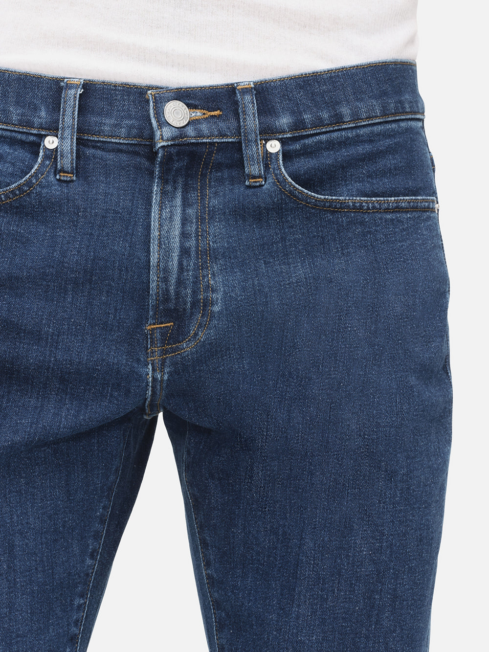 L'Homme Slim Long Bay Men's Slim Fit Jeans - Comfortable Stretch Denim Pants for Casual Wear & Everyday Outfits