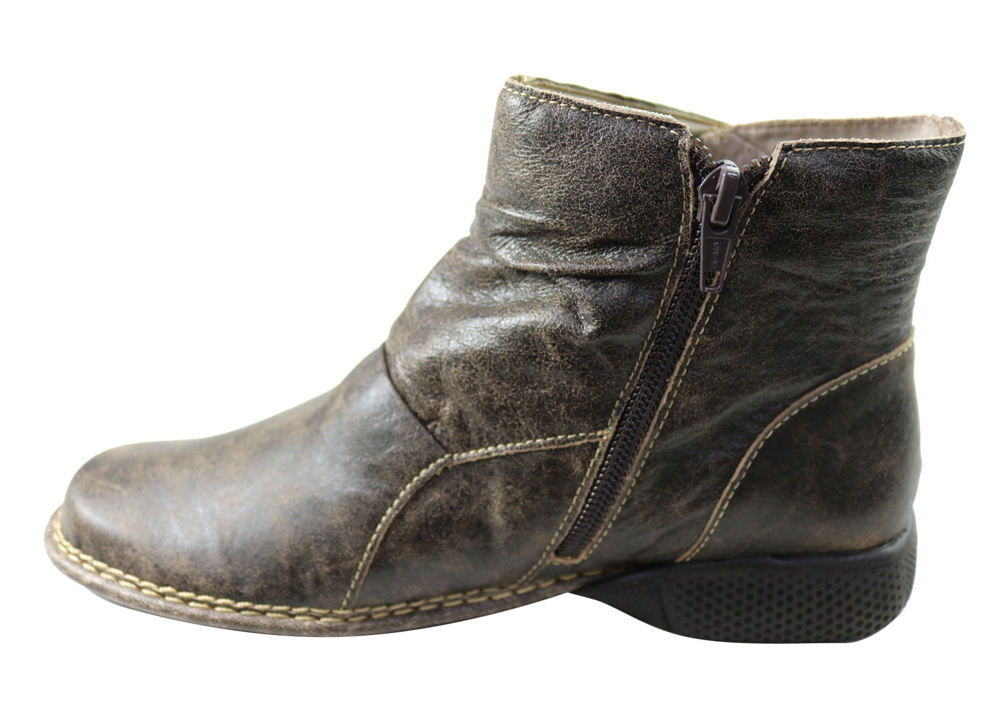 J Gean Cove Women's Comfortable Leather Ankle Boots - Brazilian Made - Perfect for Casual Outings, Office Wear & Fall Fashion