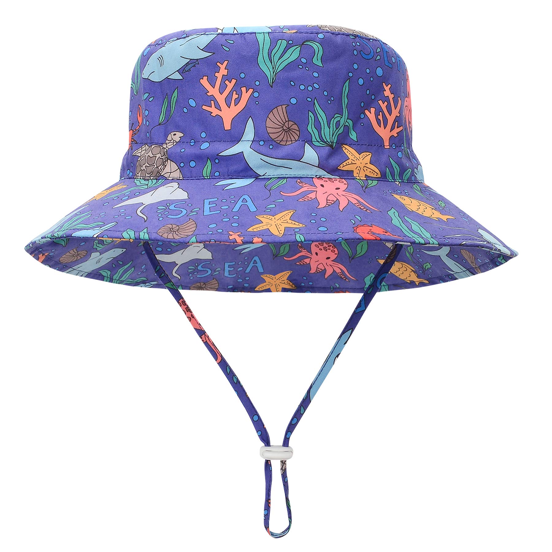 Zando Baby Toddler Sun Bucket Hat - UPF 50+ Wide Brim Beach Hat for Infants & Girls, UV Protection Summer Sun Hat for Outdoor Play, Swimming, and Beach Trips