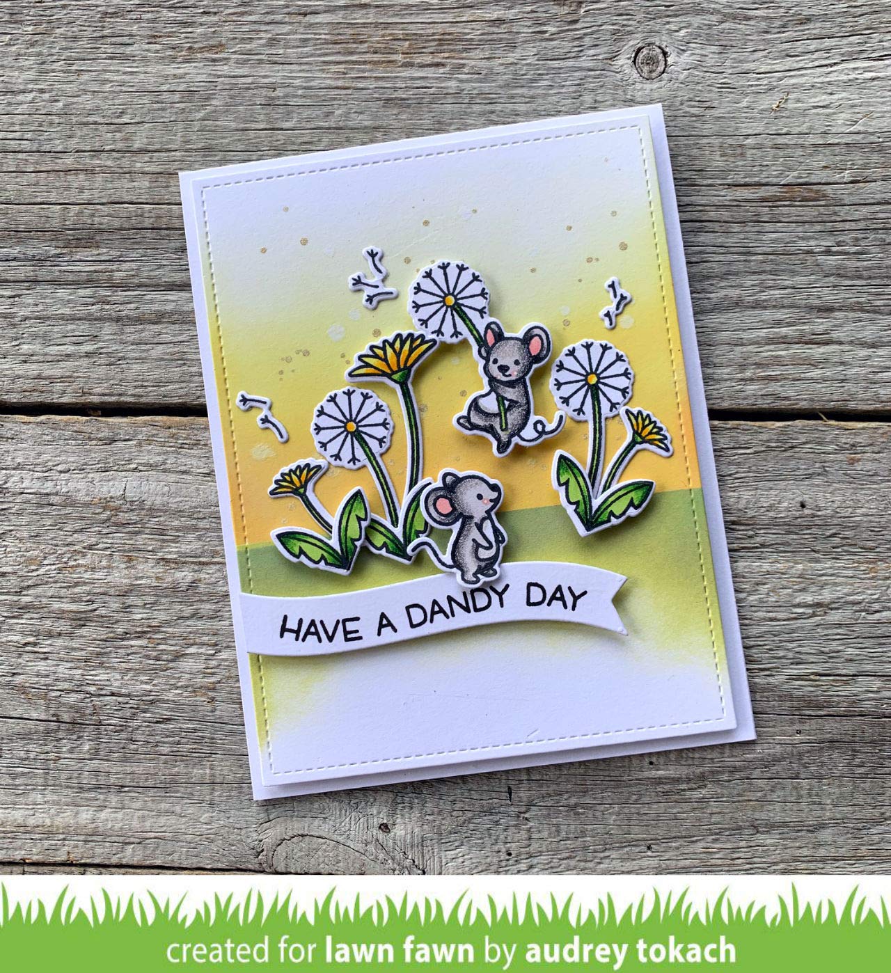 Lawn Fawn Dandy Day 4x6 Clear Stamp Set with Matching Craft Die Set (LF2217 & LF2218) - 2-Piece Bundle for Card Making, Scrapbooking & DIY Paper Crafts