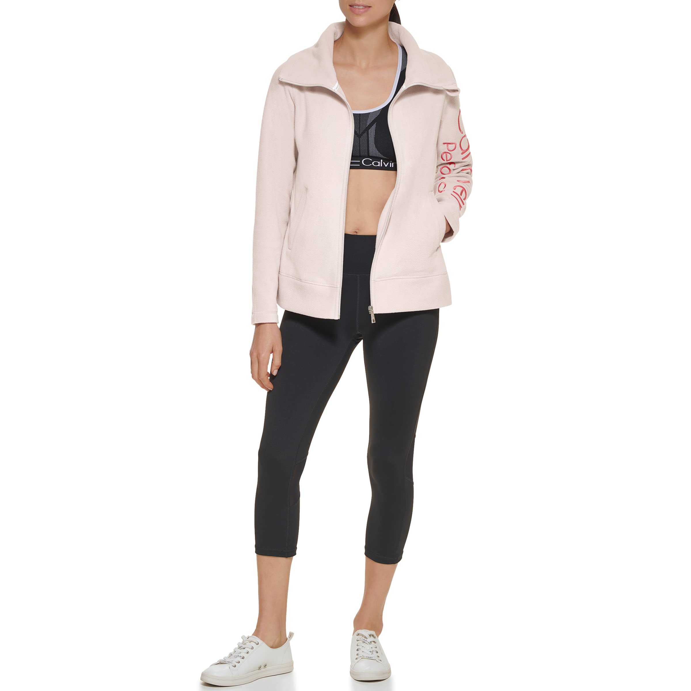 Calvin Klein Performance Women's Tech Fleece Jacket - Lightweight Warm Winter Running Hoodie for Outdoor Sports & Casual Wear