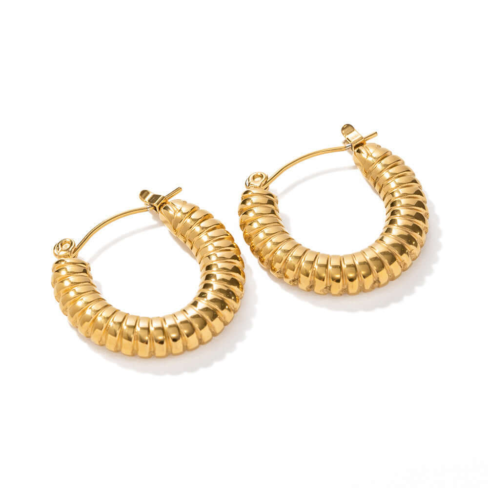 Minimalist 18K Gold Plated Hoop Earrings for Women - Classic Small Gold Hoops for Everyday Wear | JDEW018 | Perfect for Office, Date Night & Casual Outfits