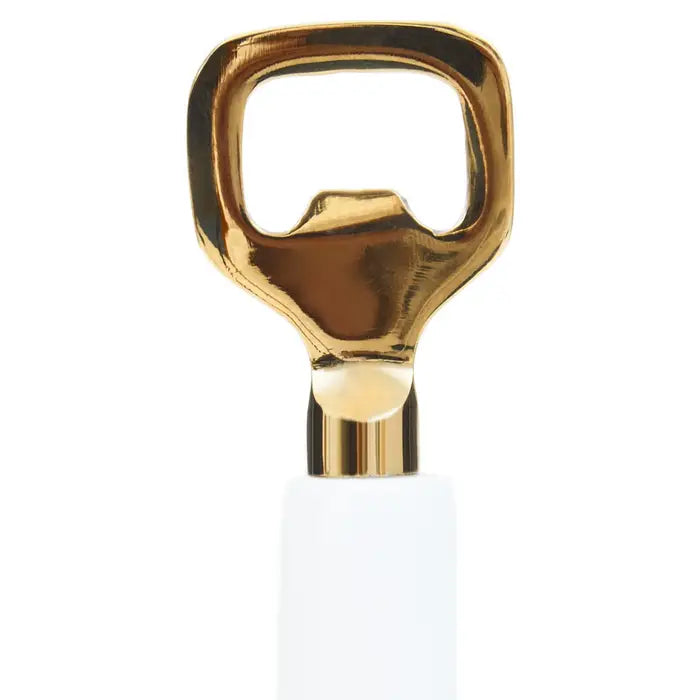 Premium Omari White Marble Bottle Opener - Elegant Bar Accessory for Wine, Beer & Soda Bottles - Perfect for Home Bars, Parties & Gifts