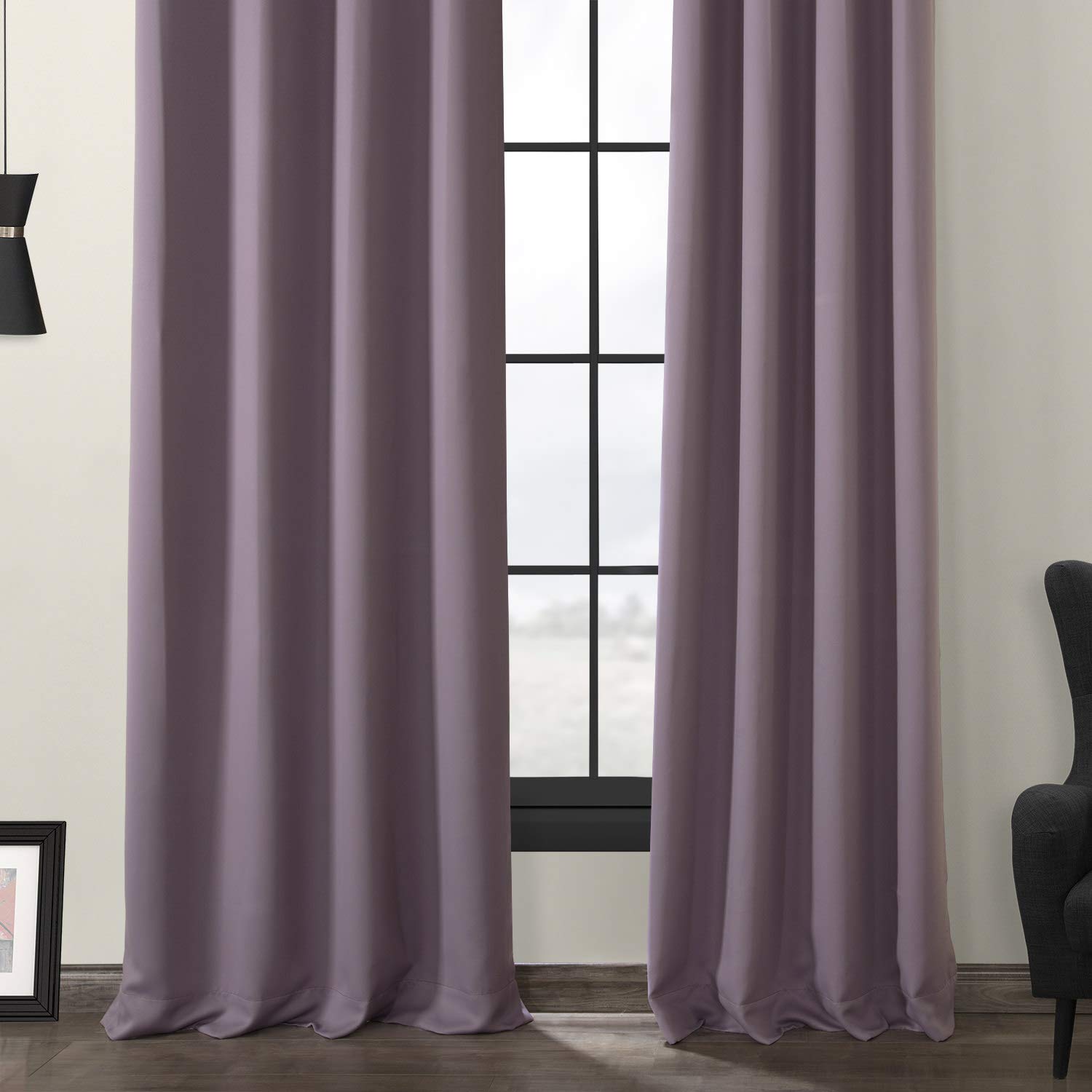 HPD Half Price Drapes Grommet Blackout Curtains 50x96 Inches - 1 Panel, Purple Rain (BOCH-201609-96-GR) for Bedroom, Living Room & Home Theater - Noise Reducing & Energy Efficient Window Treatments