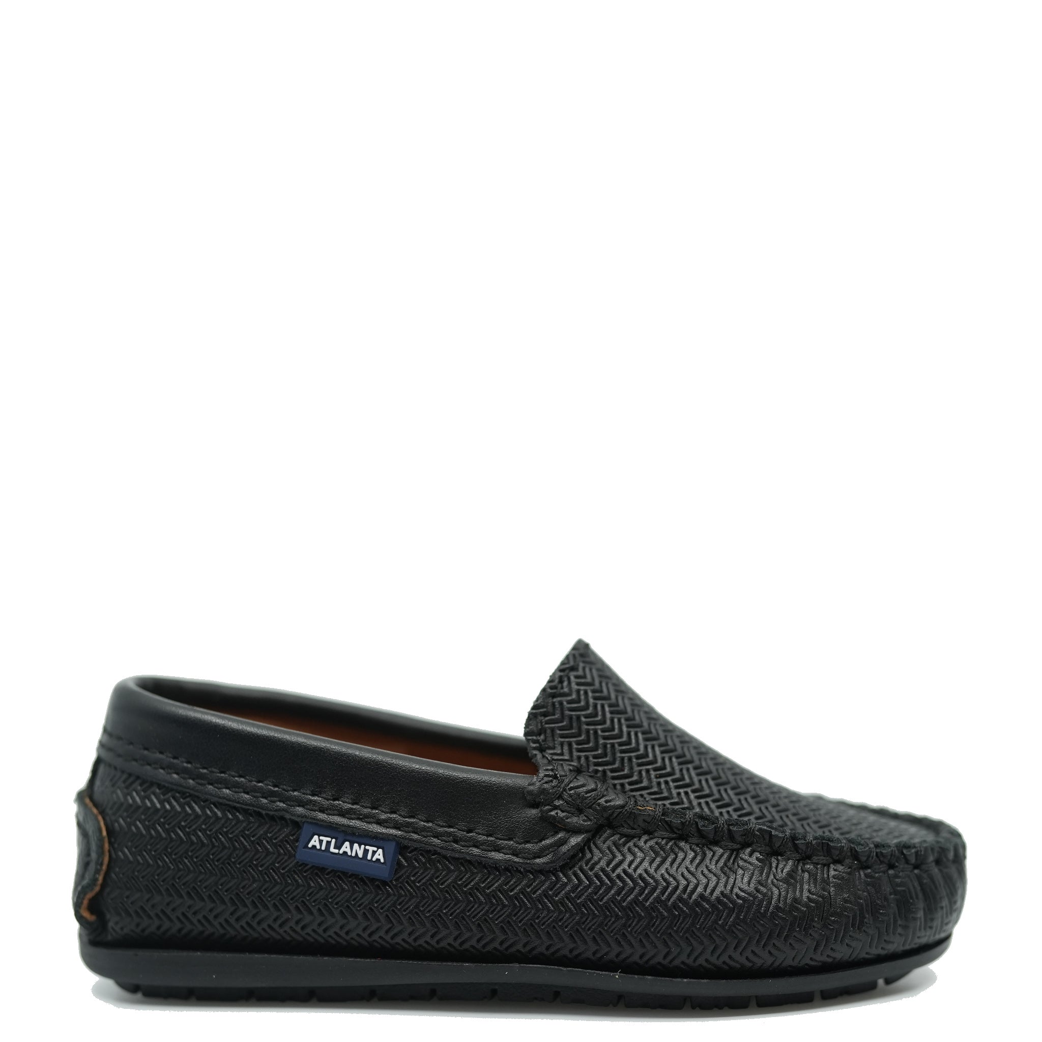 Men's Atlanta Black Weave Moccasin Loafers - Comfortable Slip-On Shoes for Casual Wear & Business Office