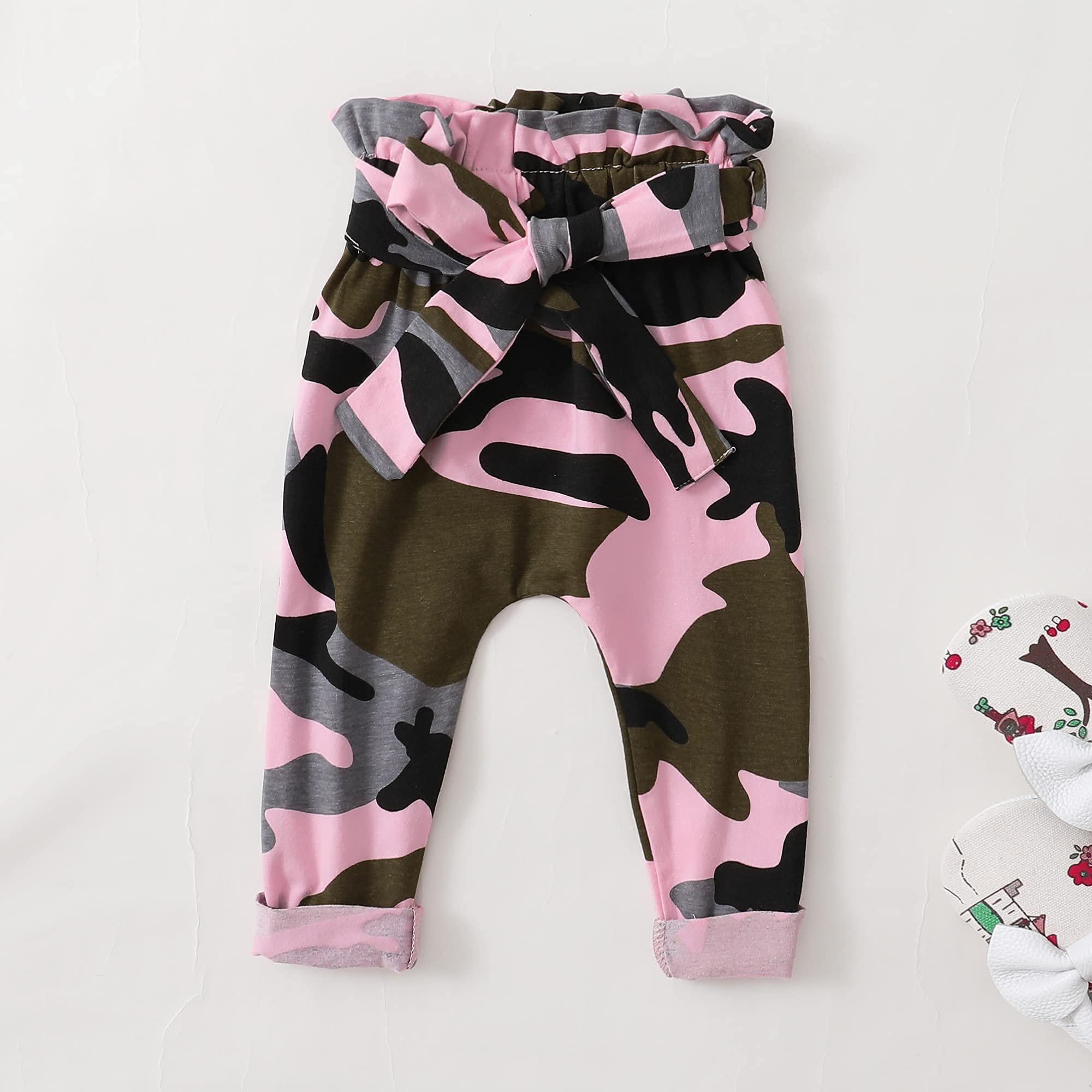 Kucnuzki Baby Girl Clothes Set - Toddler Ruffle Sleeve Shirt & Floral Pants Outfit for Fall Winter | Cute Casual Wear for Playdates, Photos & Holidays