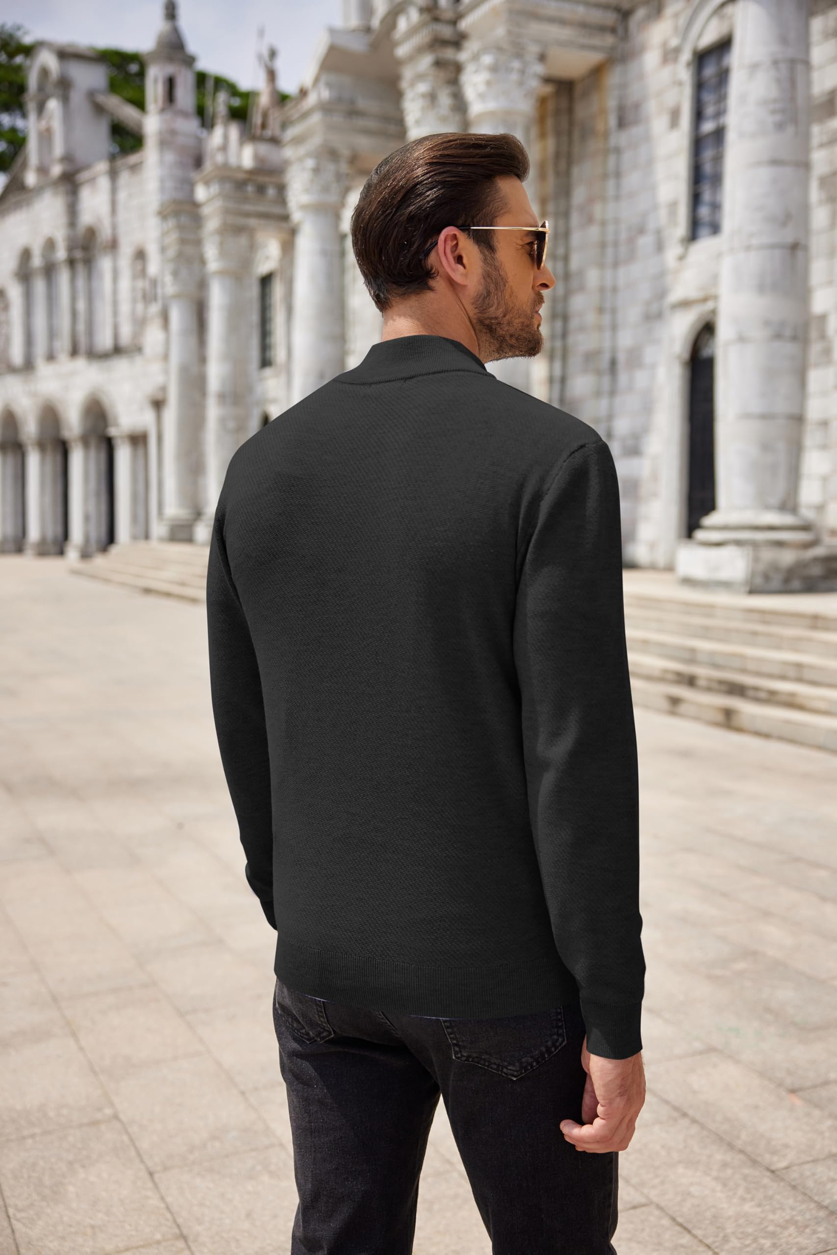 COOFANDY Men's Slim Fit Quarter Zip Pullover Sweater - Long Sleeve Knit Mock Neck Casual Top for Fall & Winter | Office Wear, Outdoor Activities, Date Night Outfits