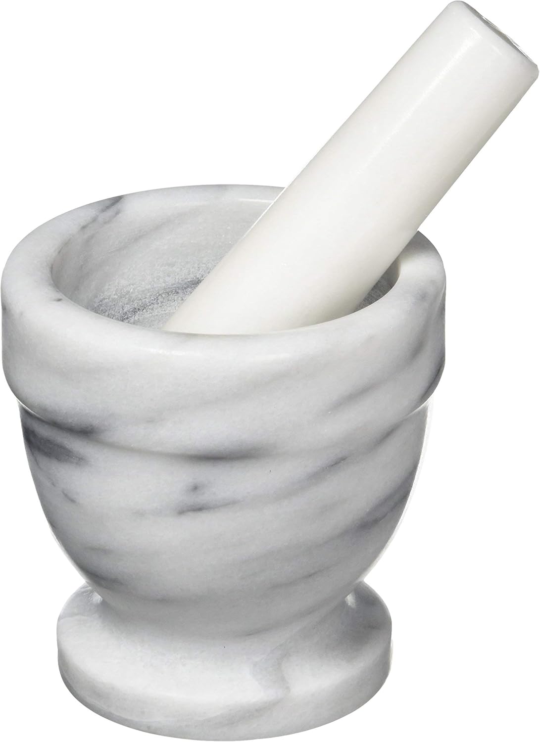 Premium Marble Mortar and Pestle Set - 0.75 Cup Capacity - Ideal for Grinding Spices, Herbs & Pesto - Perfect for Kitchen, Cooking & Home Use