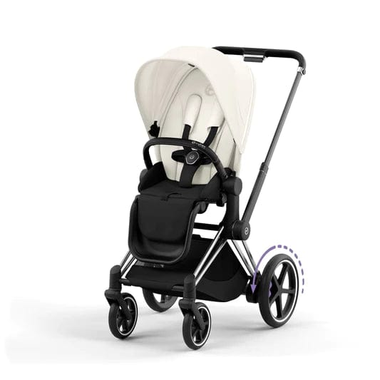 Cybex ePriam 2 Complete Stroller - Lightweight Chrome & Black Baby Stroller for Newborns to Toddlers | Perfect for City Walks, Shopping & Travel
