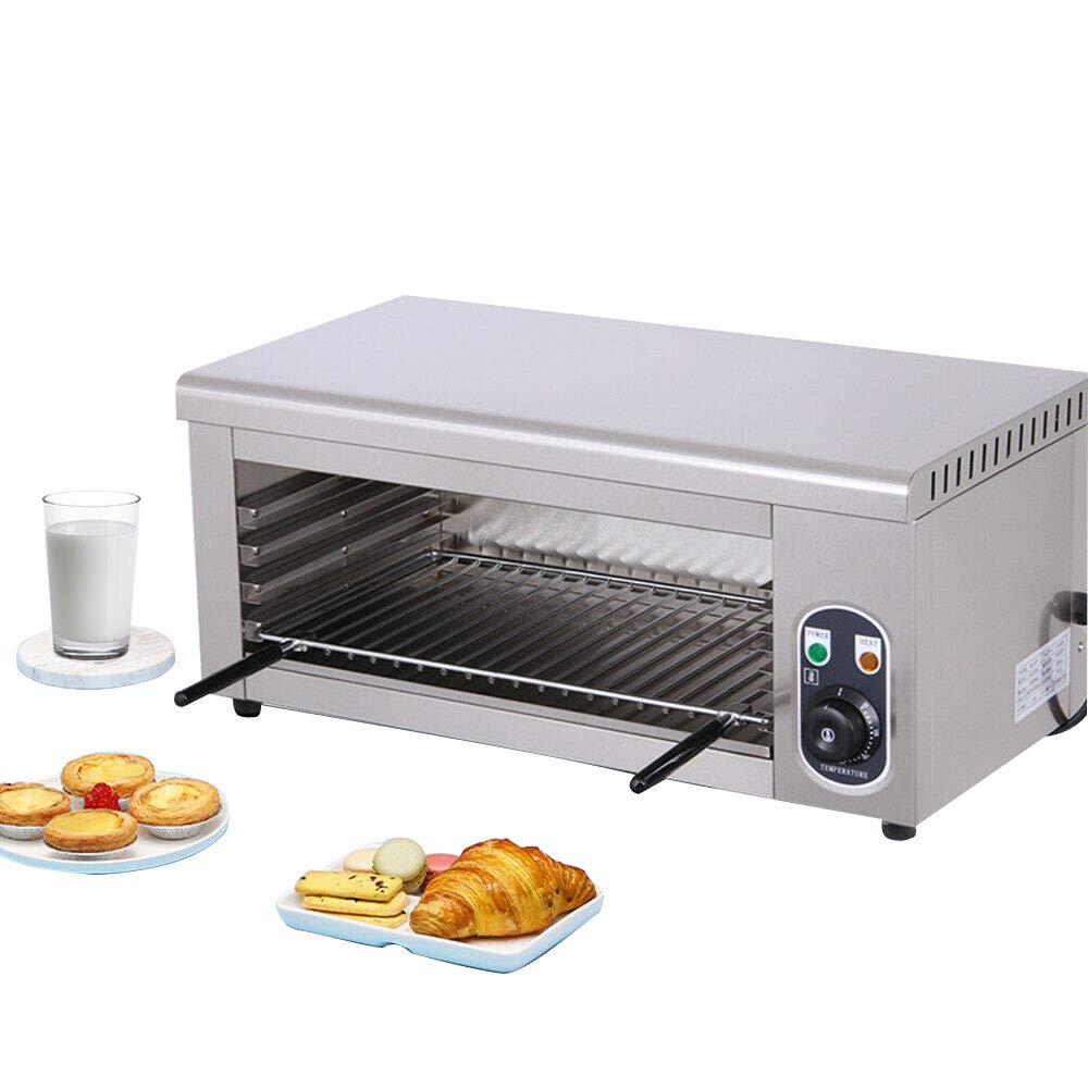 Electric Cheese Melter 110V 2000W - Stainless Steel Commercial & Home Use Salamander Broiler - Adjustable Temperature 122-572°F for Pizza, Nachos, Burgers & BBQ - Countertop Restaurant & Kitchen Equipment