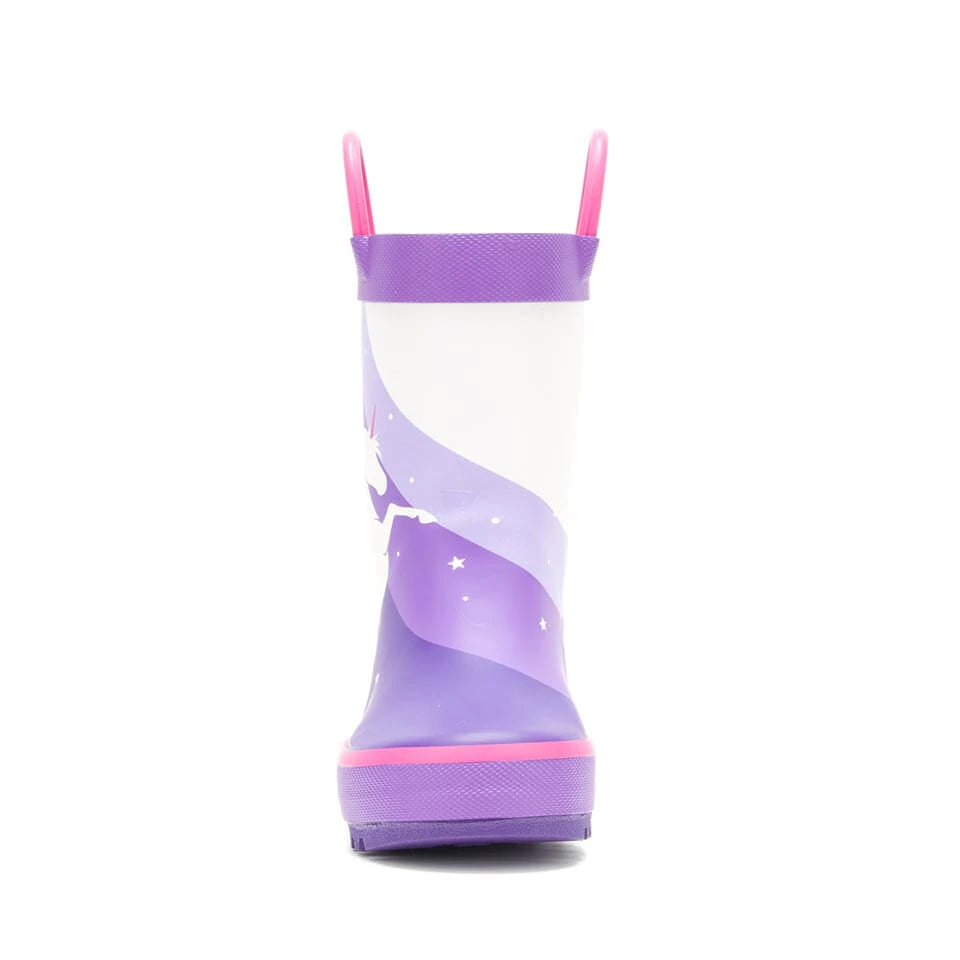 Kamik Purple Unicorn Toddler Rain Boots - Waterproof Kids Rain Shoes for Girls & Boys - Perfect for Puddle Jumping, Outdoor Play & Spring Weather Adventures