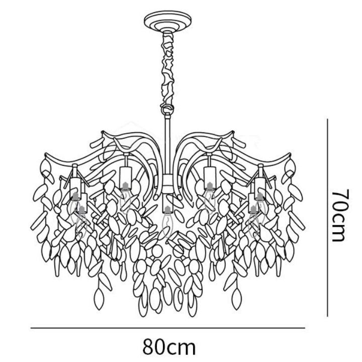 Dorale Modern Chandelier - Elegant Crystal Ceiling Light Fixture for Dining Room, Living Room & Bedroom | Energy Efficient LED Lighting | Perfect for Home Decor & Interior Design