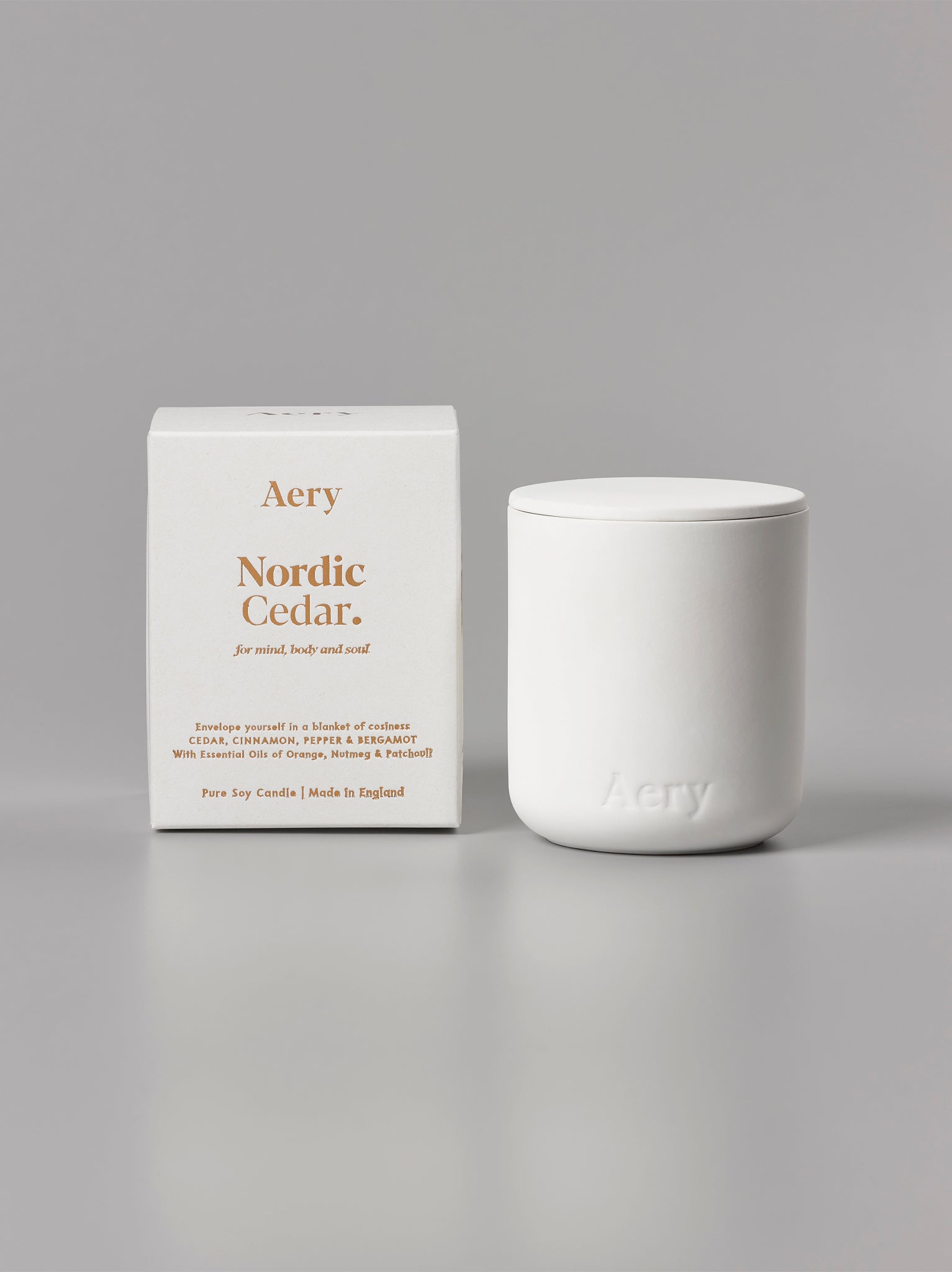 Aery Fernweh Collection Scented Candle - Nordic Cedar Fragrance for Home, Spa & Relaxation - Aromatherapy Soy Wax Candle for Cozy Evenings & Meditation