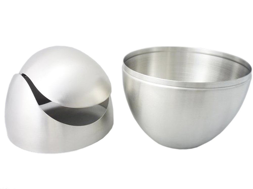 1.5L Egg-Shaped Stainless Steel Trash Can - Mini Desktop Garbage Bin for Office, Kitchen, Bathroom & Bedroom - Eco-Friendly Small Waste Basket for Home & Office Use