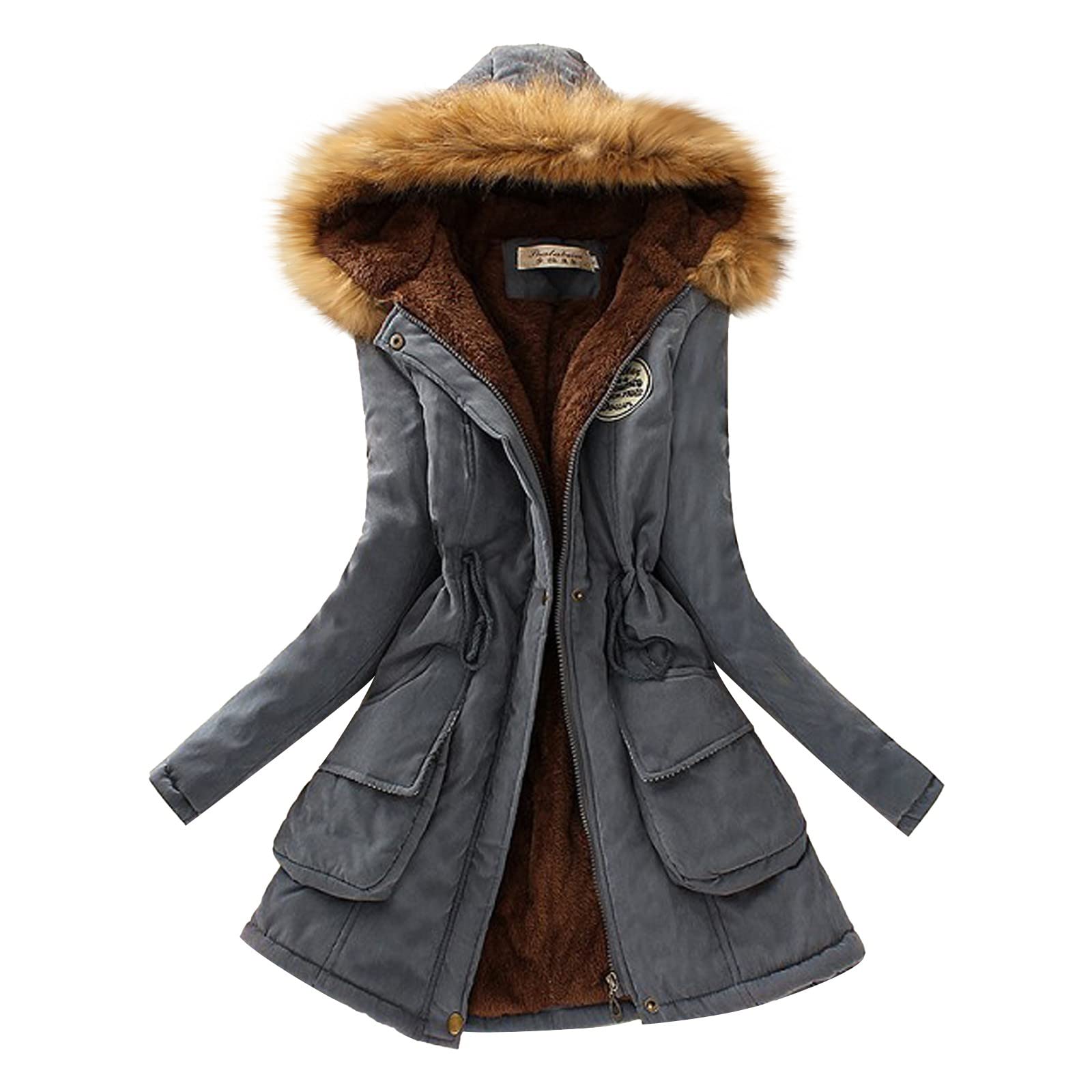 Women's Winter Fleece Lined Hooded Snow Coat - Thick Warm Overcoat Jacket for Cold Weather, Work & Outdoor Activities