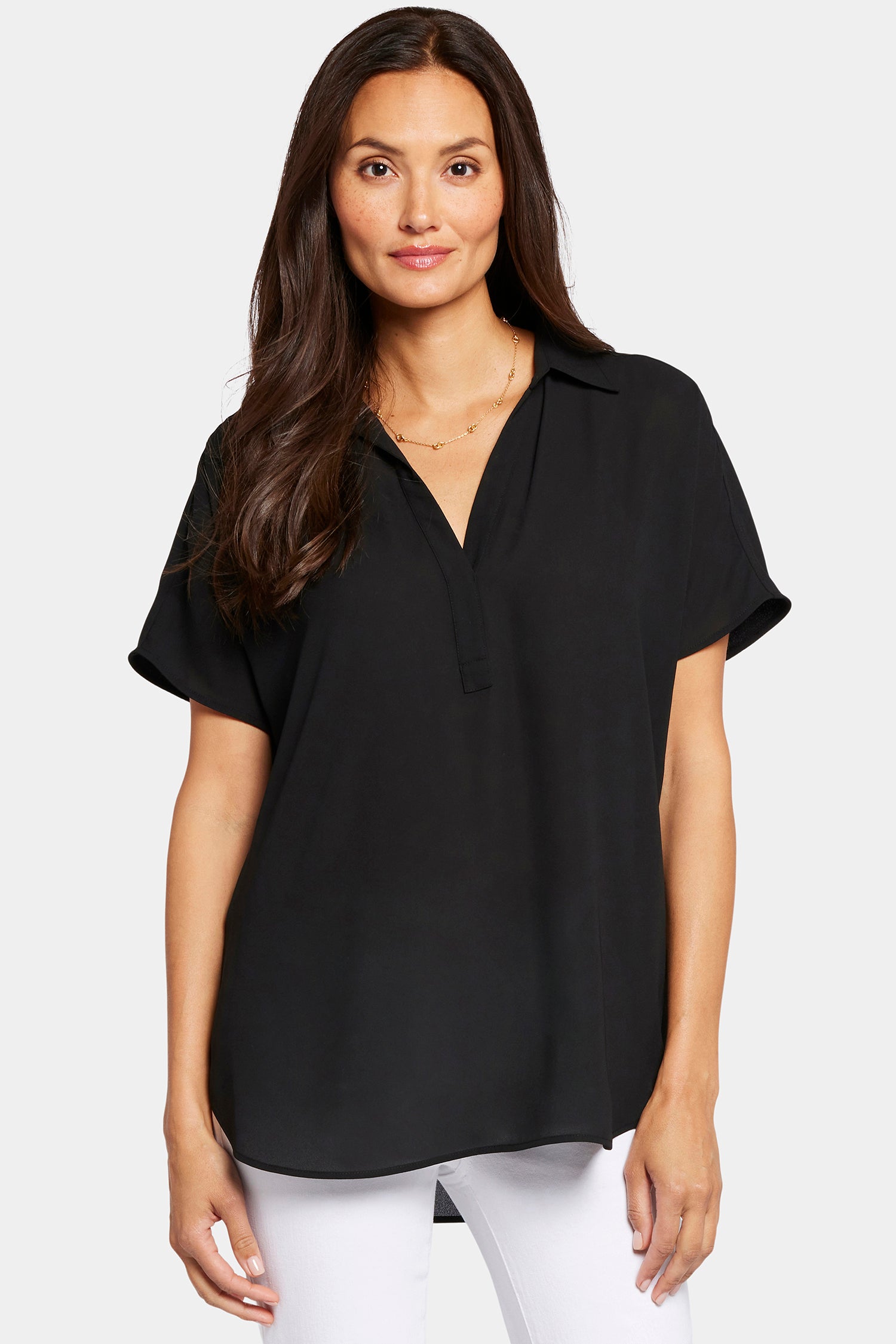 Becky Short Sleeve Blouse for Women - Classic Black Top for Casual Wear, Office & Date Night Outfits