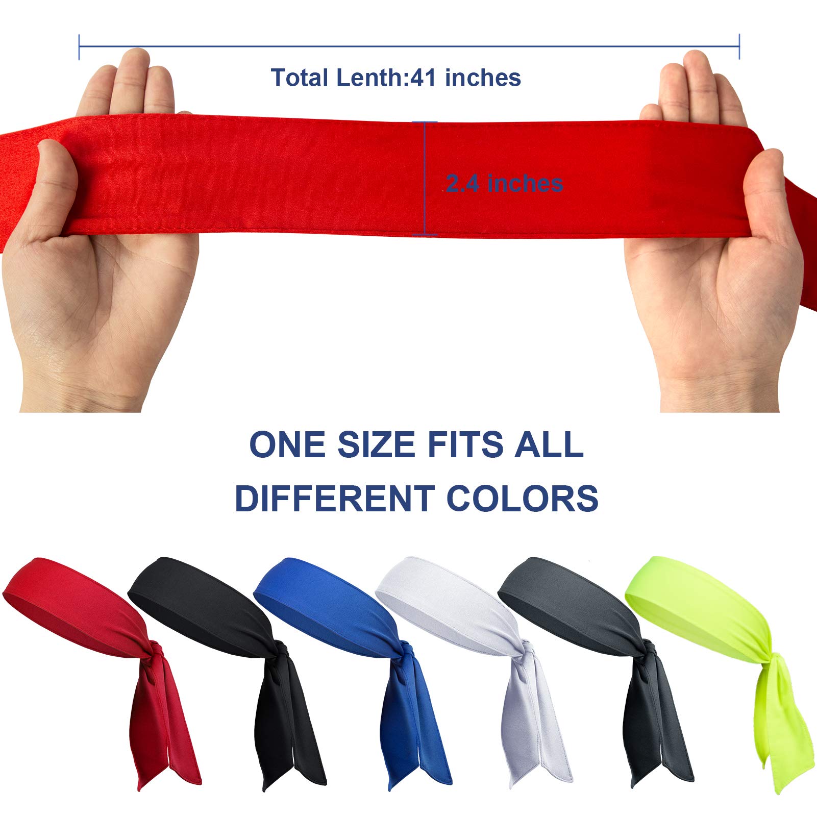 Men's Head Tie & Athletic Sweatbands - Breathable Sports Headbands for Tennis, Karate, Ninja Training - Unisex Workout Sweatbands for Men & Women - Perfect for Martial Arts, Gym, Running & Sports Activities