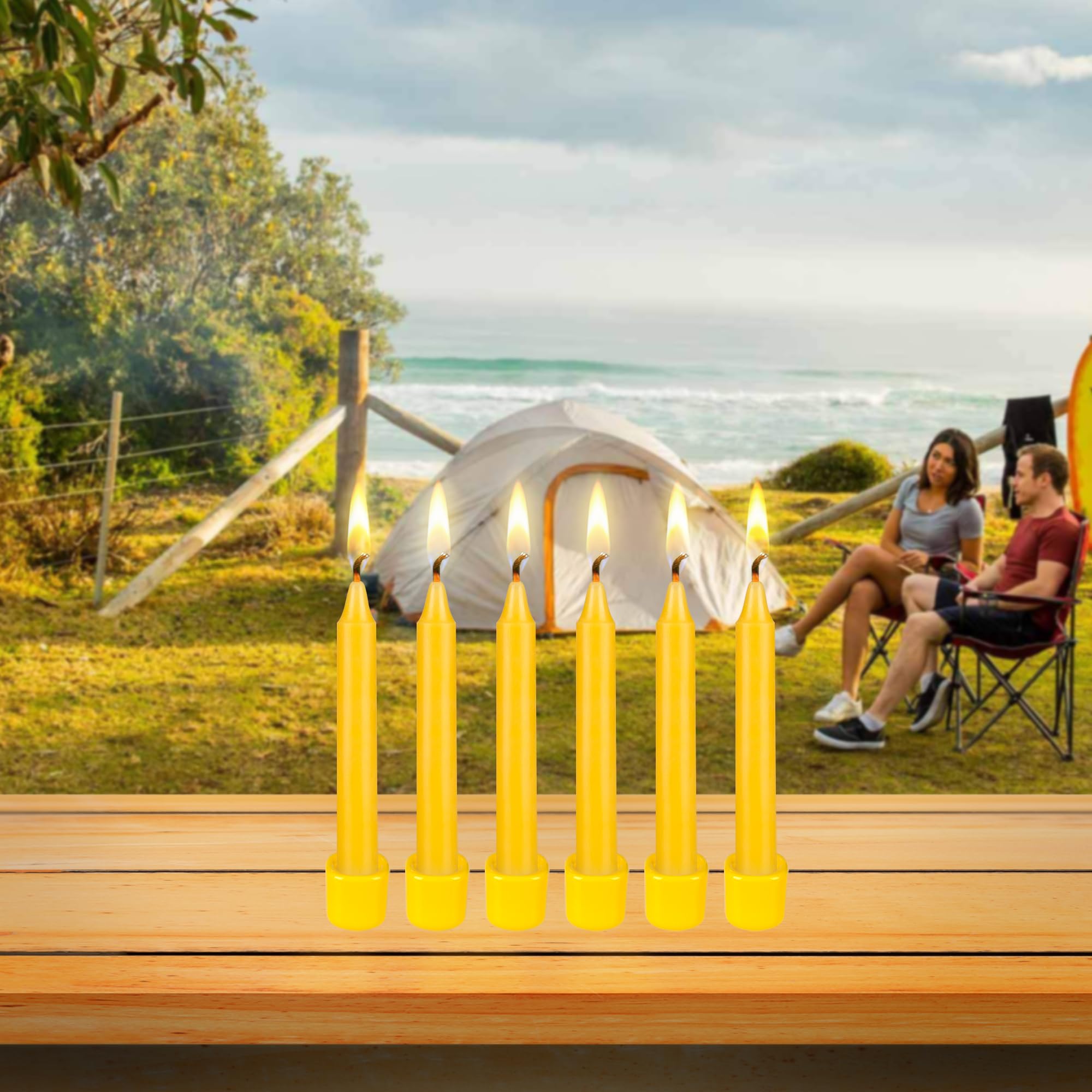 Premium 8-Pack Scented Citronella Taper Candles - 5