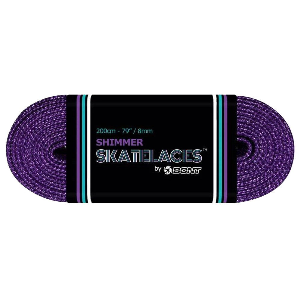 Bont Shimmer Waxed Lace - 8mm Smoked Amethyst Roller Skates Laces for Artistic Skating & Derby Performance