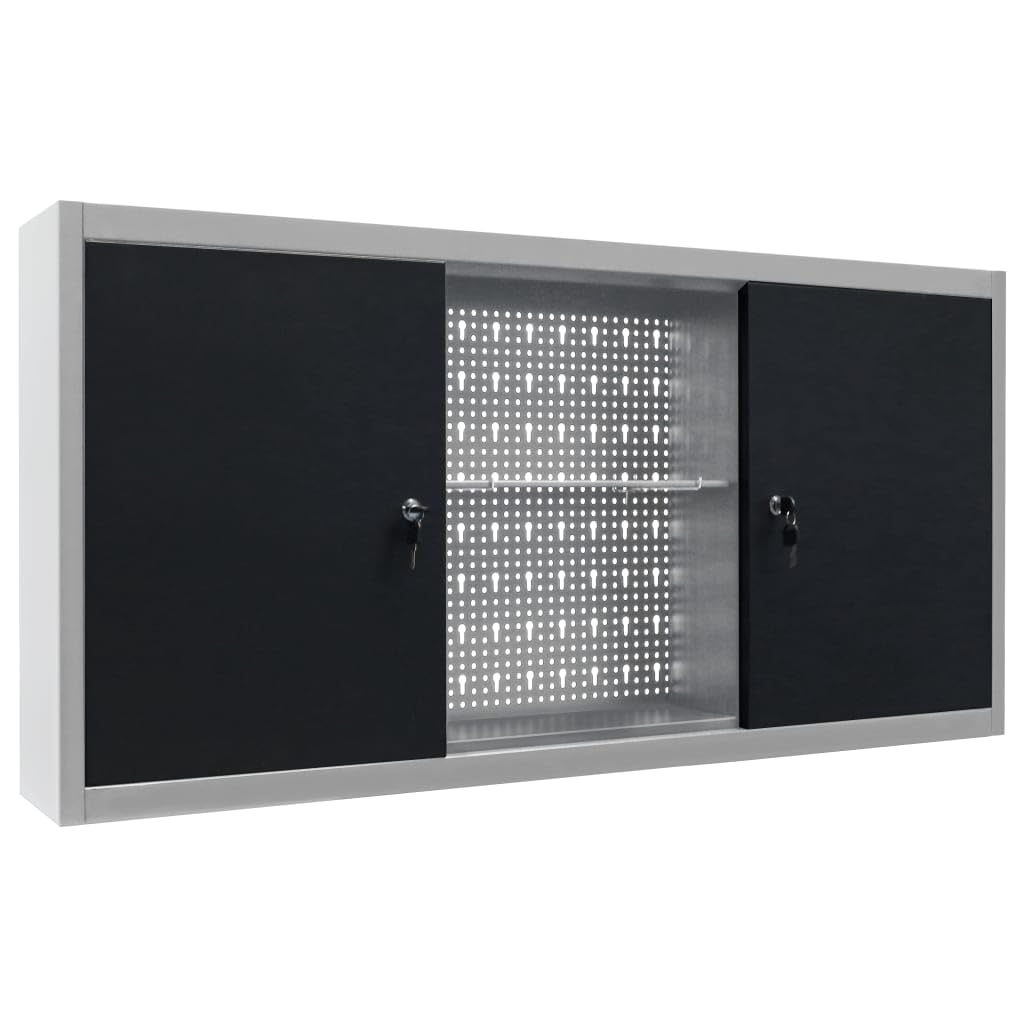 Wall Mounted Tool Cabinet - Industrial Metal Storage for Garage & Workshop