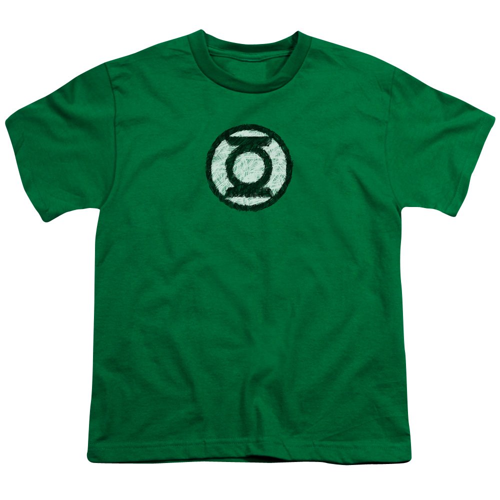 Green Lantern Scribble Logo Unisex Youth T-Shirt | Superhero Graphic Tee for Kids & Teens | Perfect for Comic Con, Cosplay & Everyday Wear