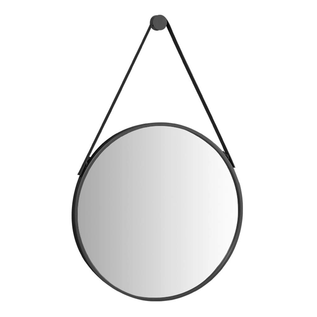 Black Metal Frame Round Wall Mounted Bathroom Mirror - 40cm to 70cm Diameter Decorative Glass Mirror for Vanity, Powder Room & Modern Home Decor