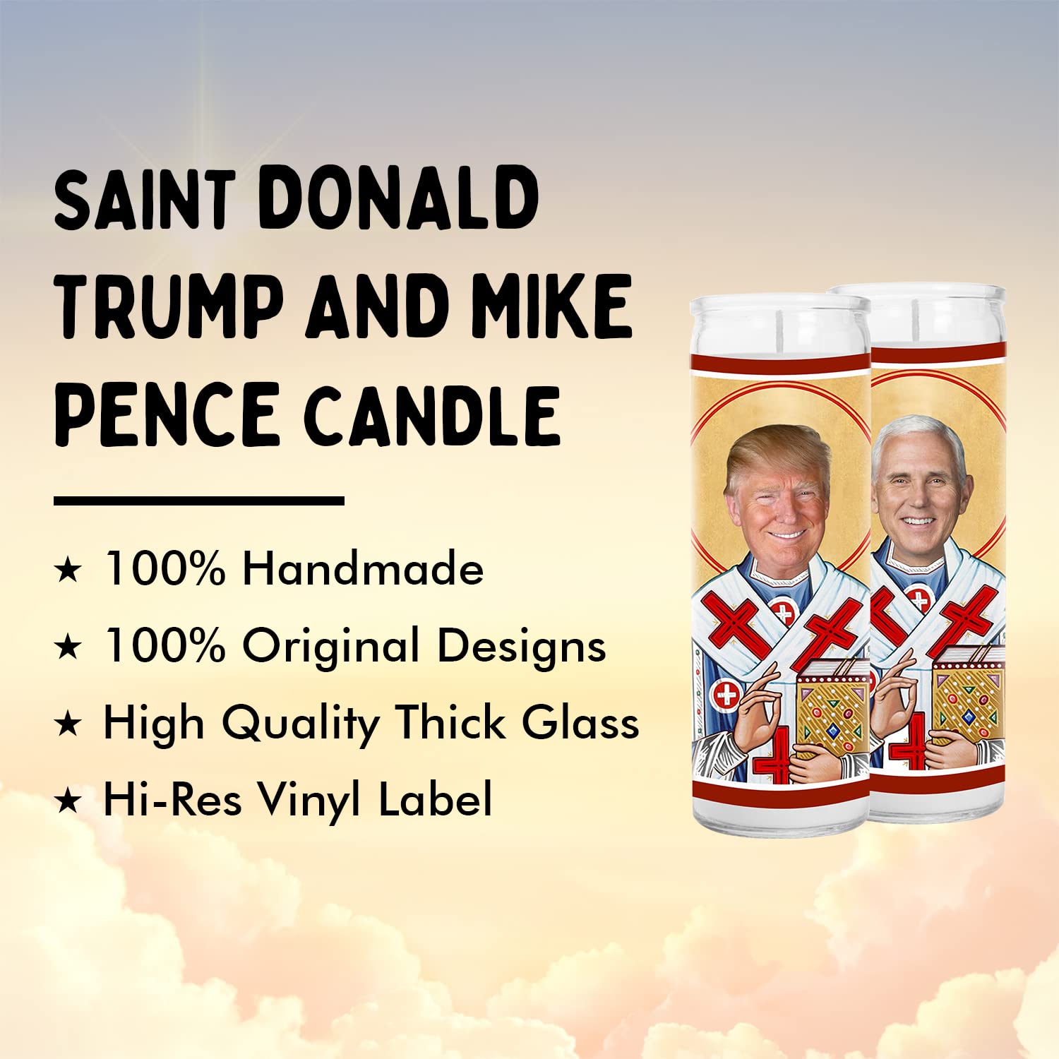 Donald and Mike Celebrity Candle Set - 2024 President & VP Funny Political Votive Candles - Novelty Pop Culture Gifts for Elections - Perfect for Political Parties, Office Decor & Democracy Themed Gifts