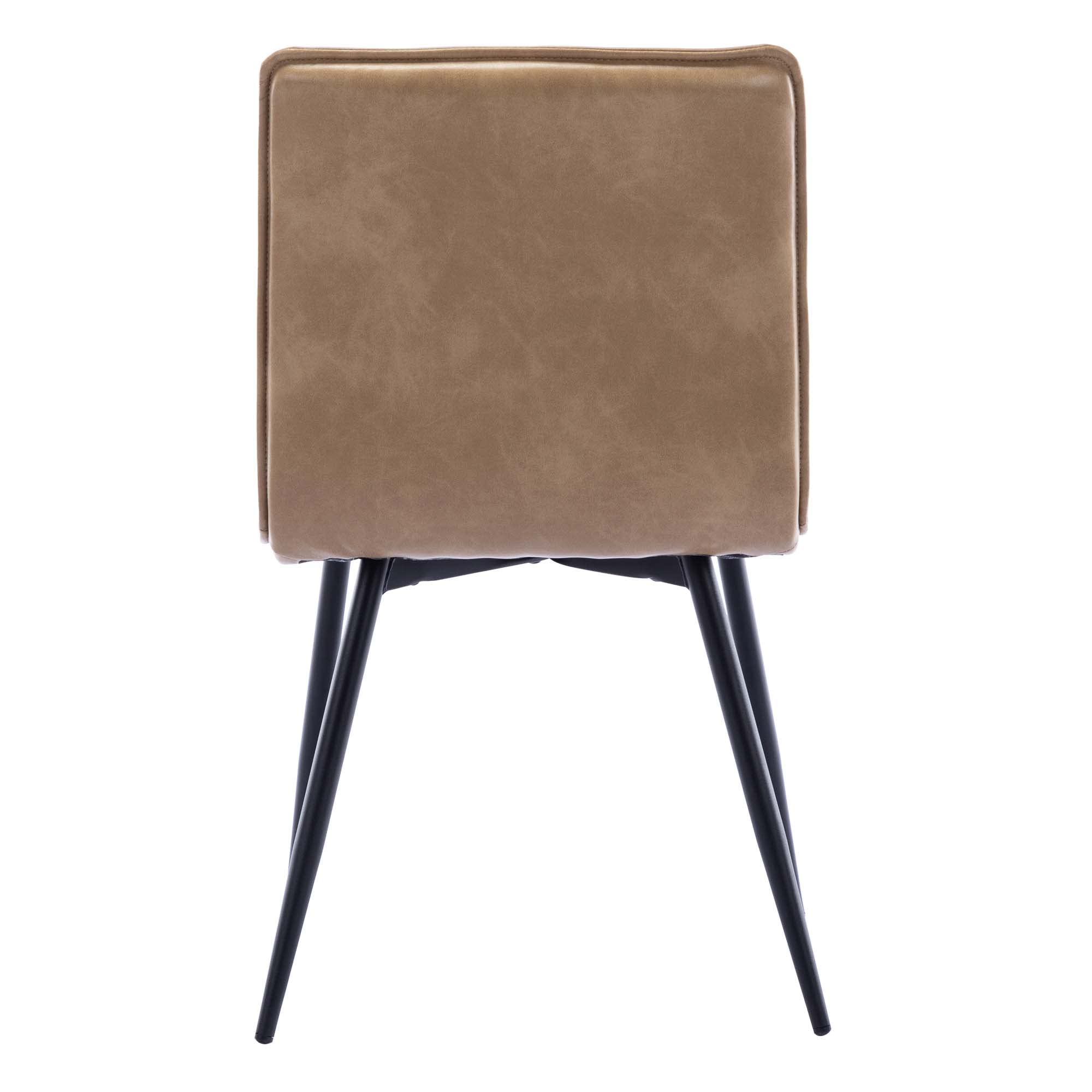 DUHOME PU Leather Dining Chairs Set of 4 - Faux Leather Kitchen Chairs with Metal Legs for Dining Room, Living Room, Kitchen Island - Modern Comfortable Camel Brown Seating for Home & Office Use