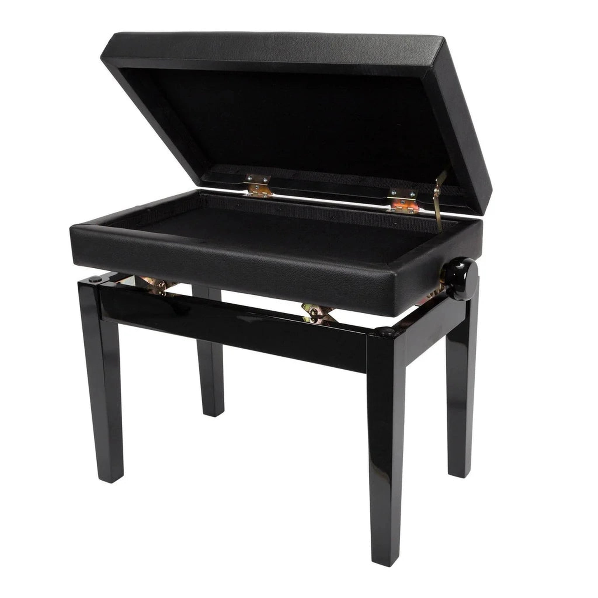 Premium Black Crown Deluxe Tufted Adjustable Piano Bench with Storage - Perfect for Home, Studio & Music Practice Rooms