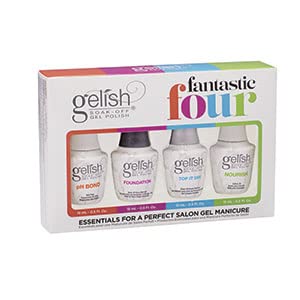 GELISH FANTASTIC4 Nail Polish - Long Lasting Gel Nail Polish Kit with High Gloss Finish - Perfect for Manicures, Pedicures, and Nail Art at Home or Salon