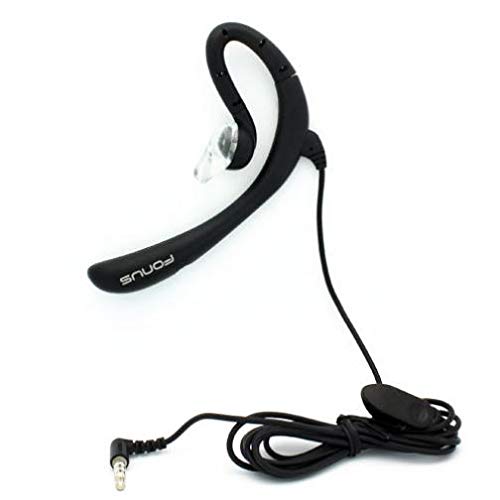 Wired Mono Headset with Mic - 3.5mm Single Earbud Headphone with Over-The-Ear Design, Hands-Free Microphone - Compatible with Motorola One Zoom Phone - Perfect for Call Centers, Driving, and Office Communication