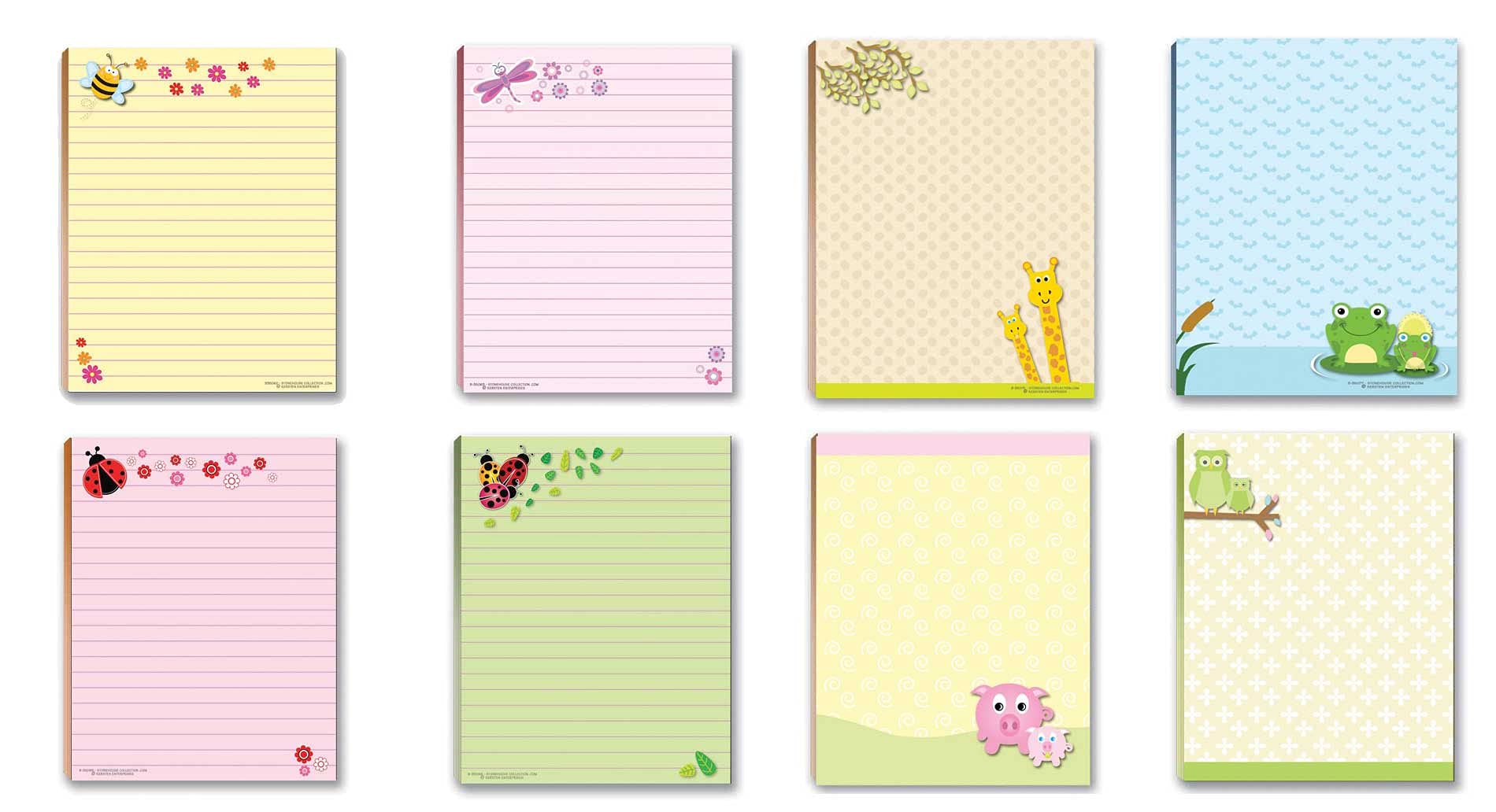 Colorful Animal & Insect Notepads Set of 8 - Cute Wildlife Design Memo Pads for Kids, Students & Office Use - Perfect for School Notes, Grocery Lists & Creative Journaling