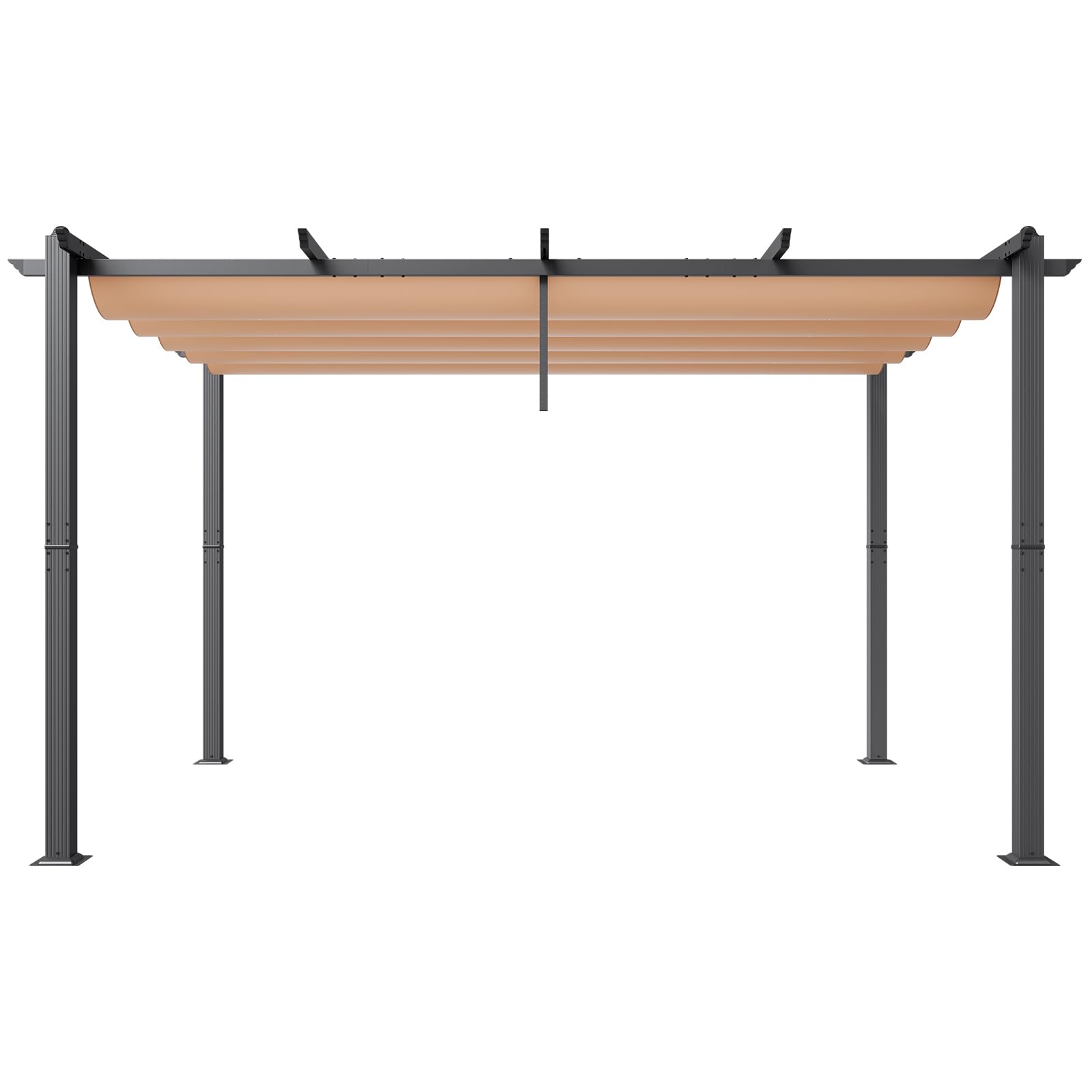 VEVOR 10'x13' Retractable Pergola with Canopy - Aluminum Outdoor Patio Cover, Modern Sun Shade for Backyard, Garden, Deck - Beige | Perfect for Outdoor Dining, Lounging & Entertaining